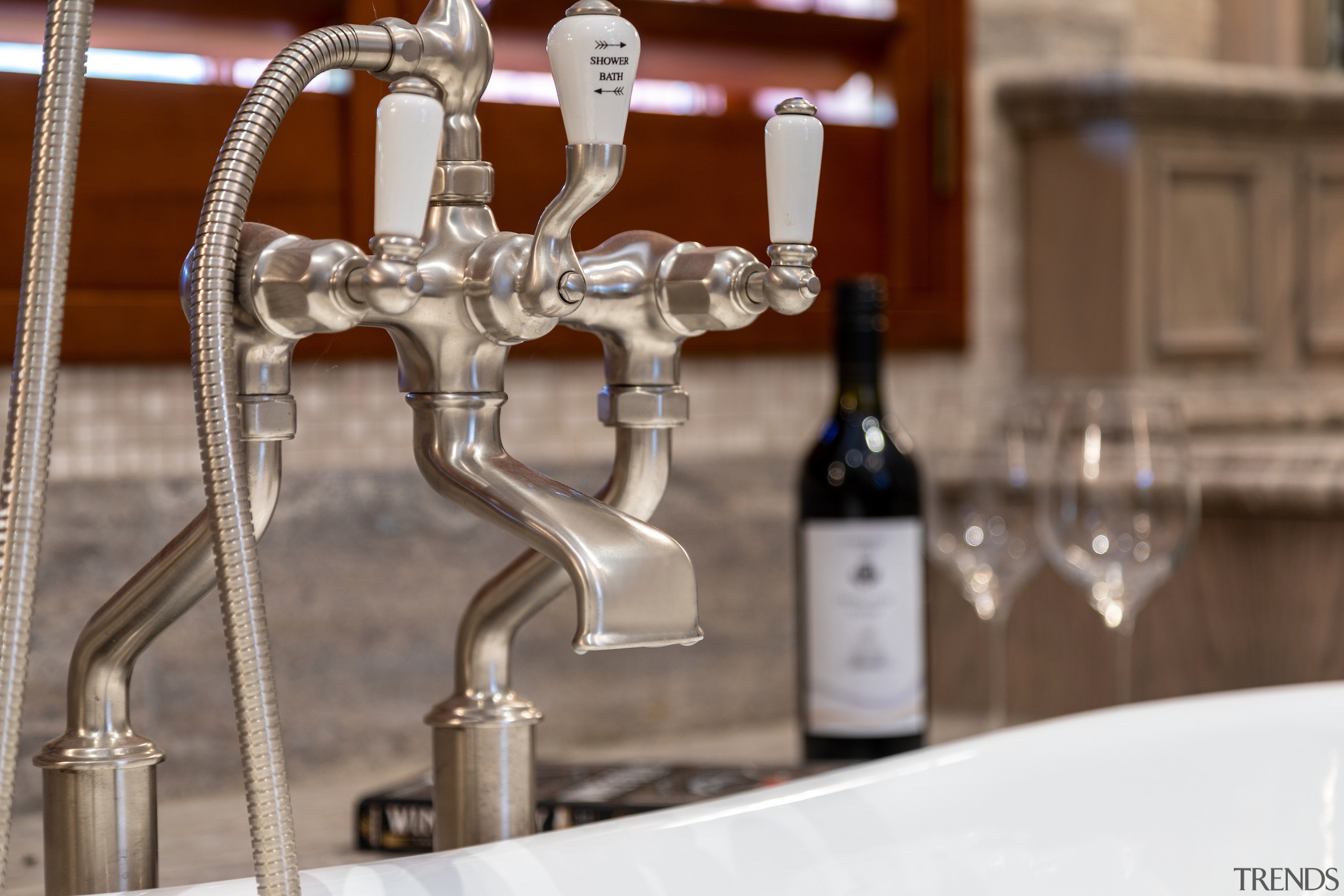 The aptly ornate taps are Perrin Rowe, sourced 