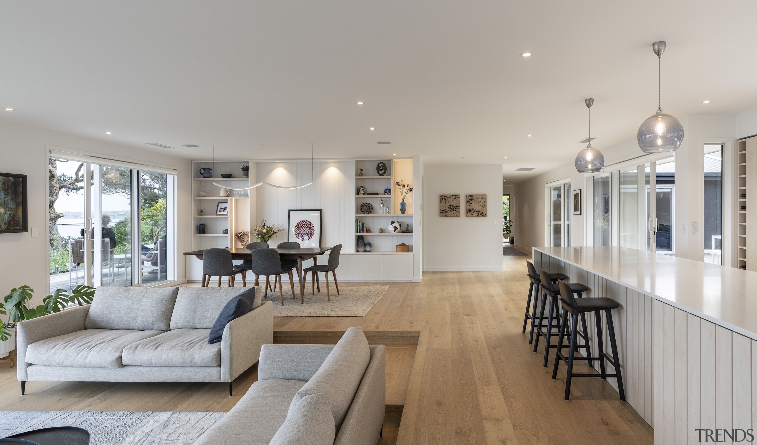 The new sunken lounge is a key modernist 