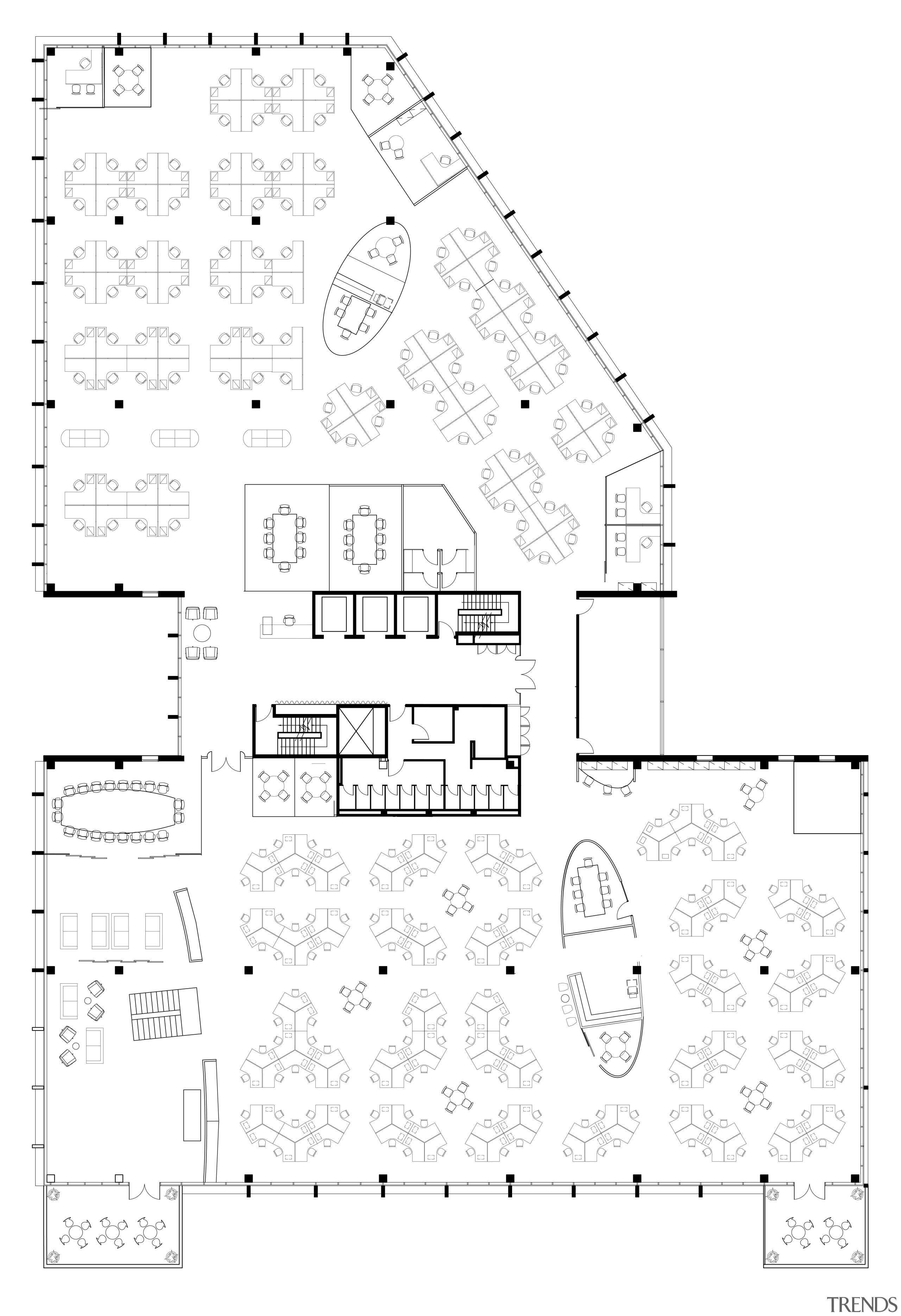 Here is a view of the newly renovated angle, area, black and white, design, diagram, drawing, floor plan, font, line, music, plan, product design, technical drawing, text, white