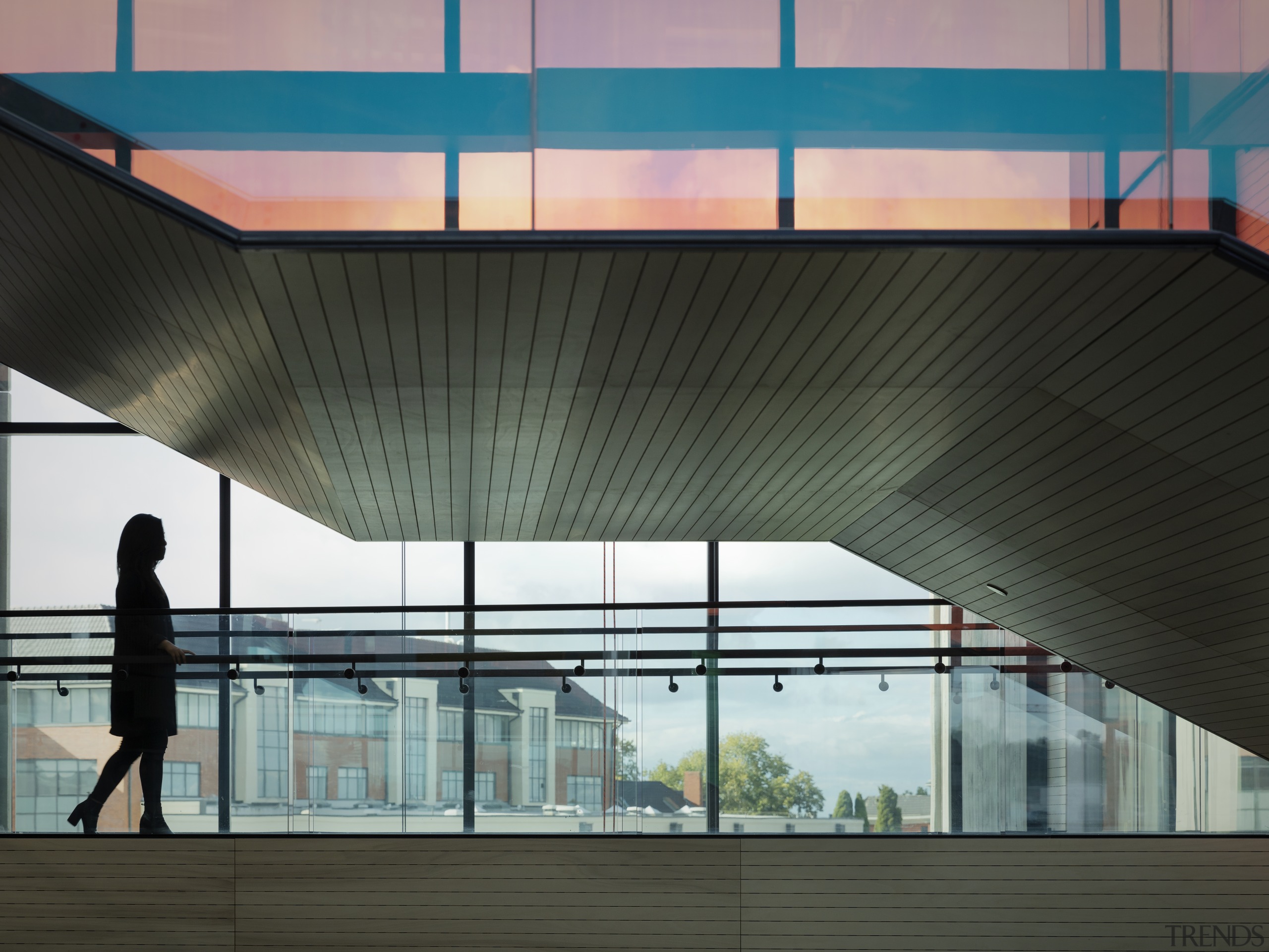 In the Mercury head office fit-out, the central Mercury, Warren and Mahoney,  architecture, building, facadesymmetry, tints and shades, transparent material, window