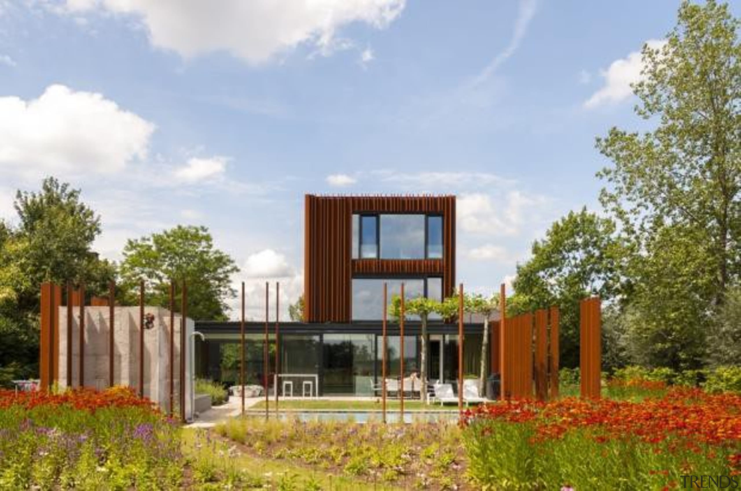 The Corten House, Kontich (Antwerp), BelgiumDMOA architecten architecture, cottage, elevation, estate, facade, home, house, property, real estate, residential area, villa, brown, teal