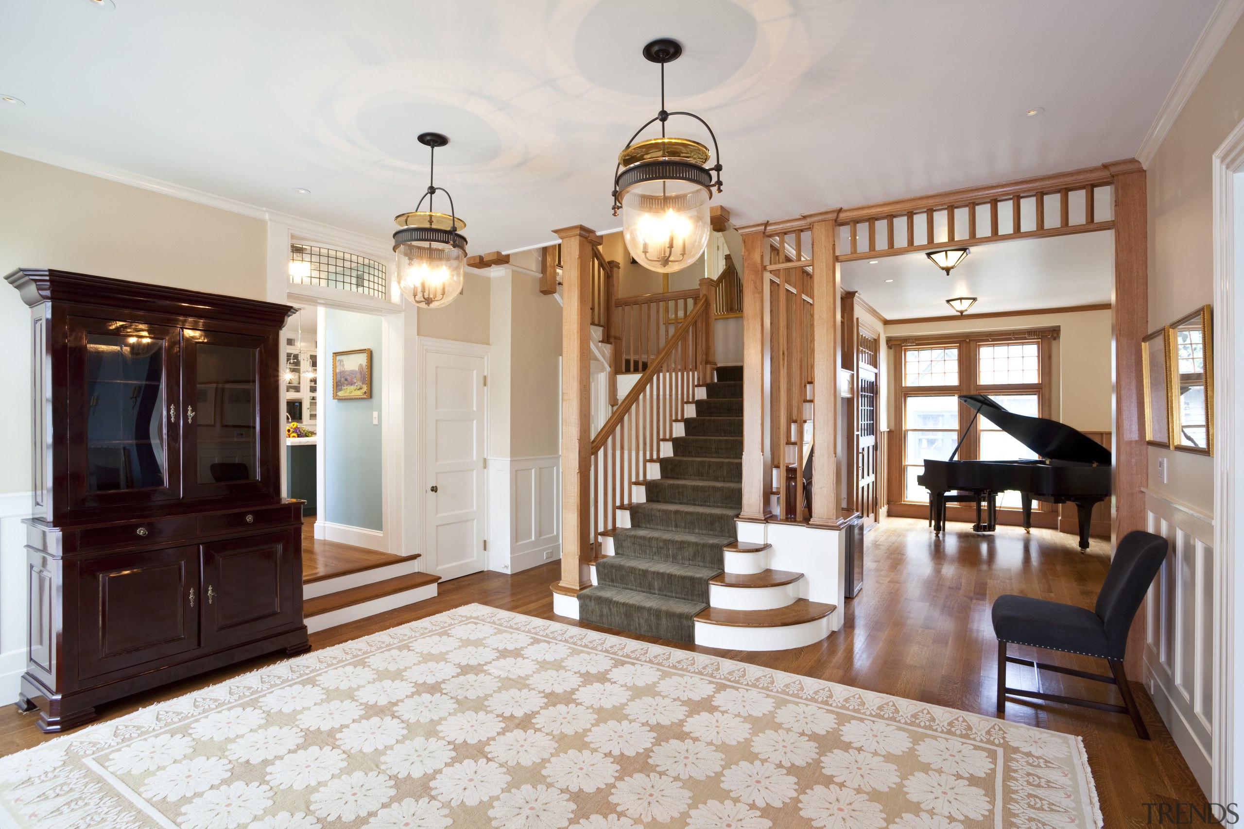 View of home in the historic Brattle Street ceiling, estate, floor, flooring, hardwood, home, interior design, living room, property, real estate, room, wood flooring, gray