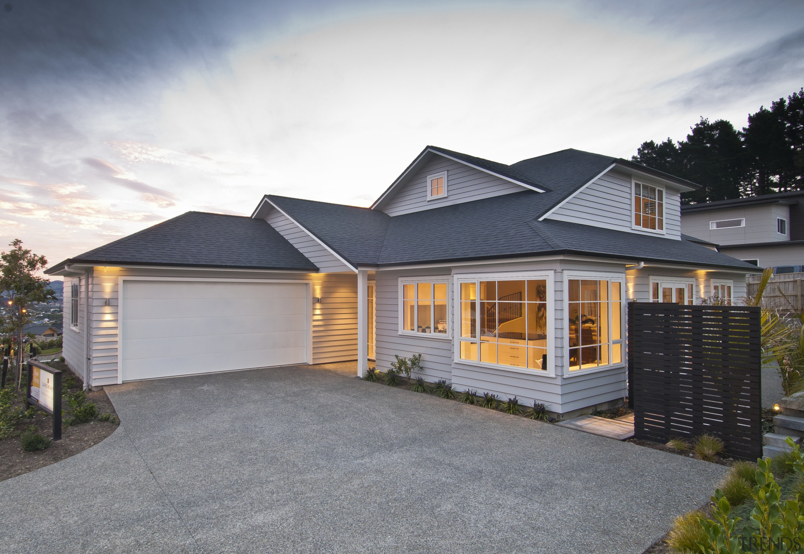 driveway and garage - driveway and garage - cottage, elevation, estate, facade, home, house, property, real estate, residential area, siding, gray