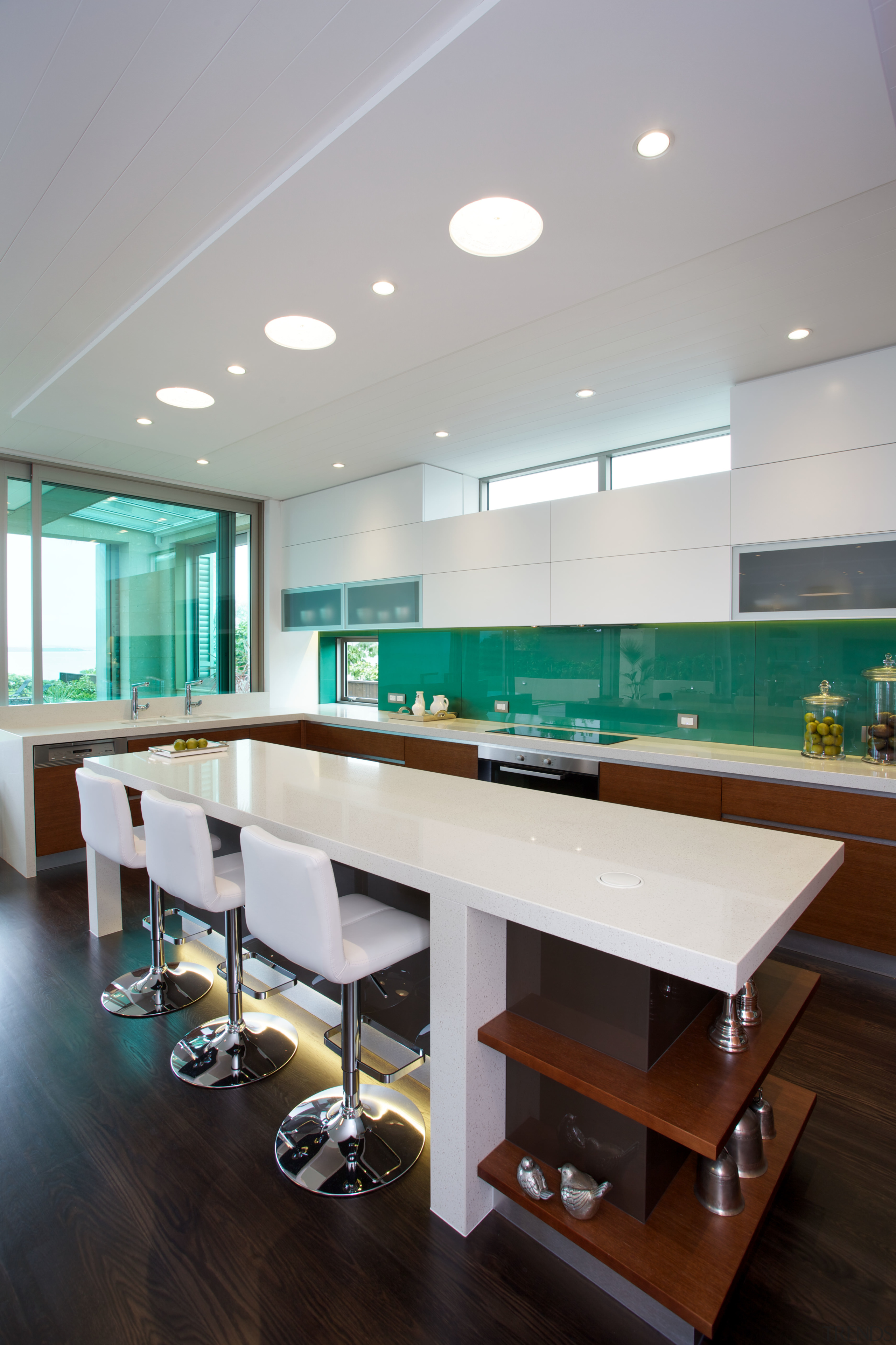 Kitchen manufactured by Fabulous Kitchens teams Recon Oak architecture, ceiling, daylighting, furniture, glass, interior design, office, table, gray