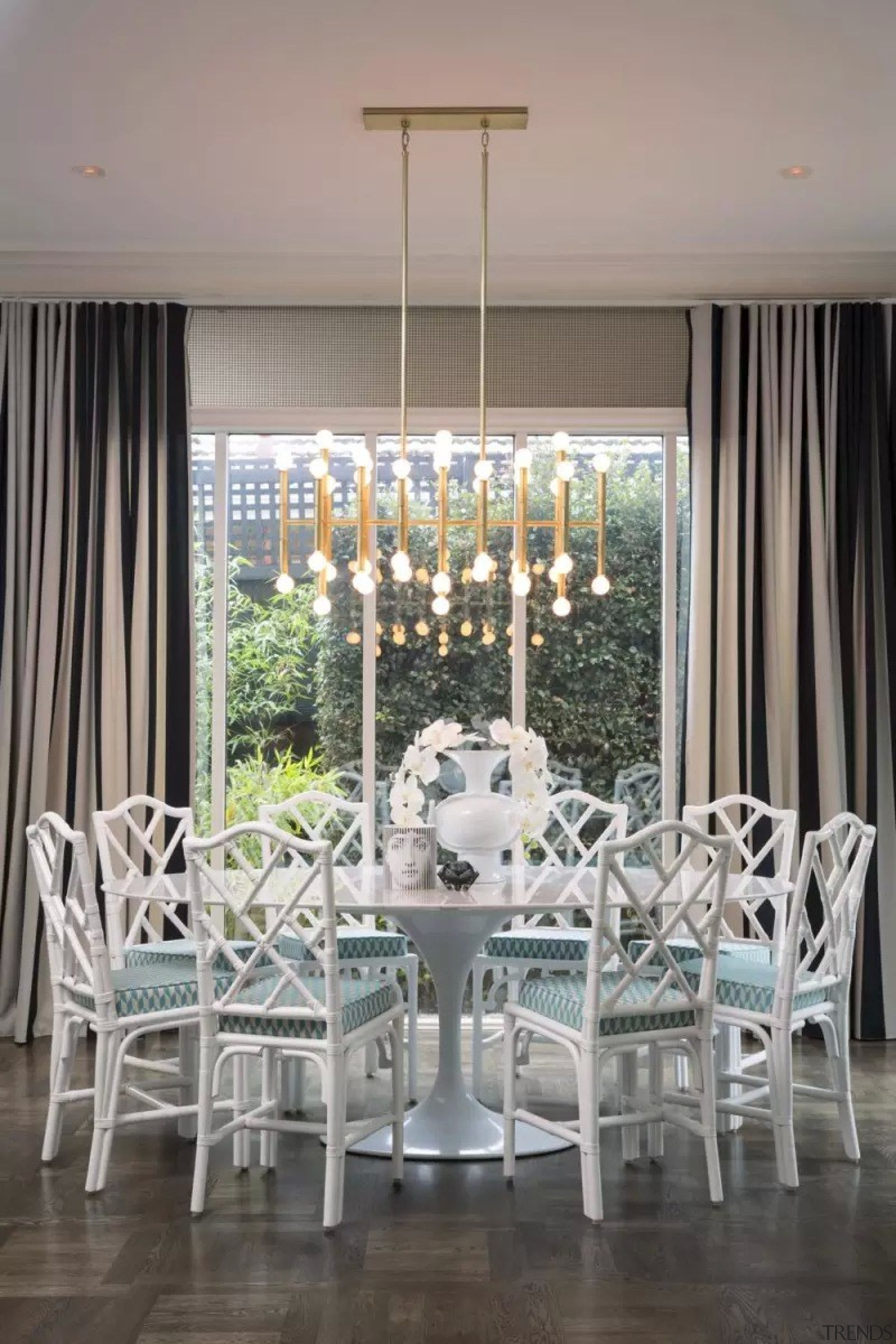 French classic-style residence by Massimo Interiors chair, chandelier, curtain, dining room, furniture, home, interior design, living room, room, table, window, window covering, window treatment, gray