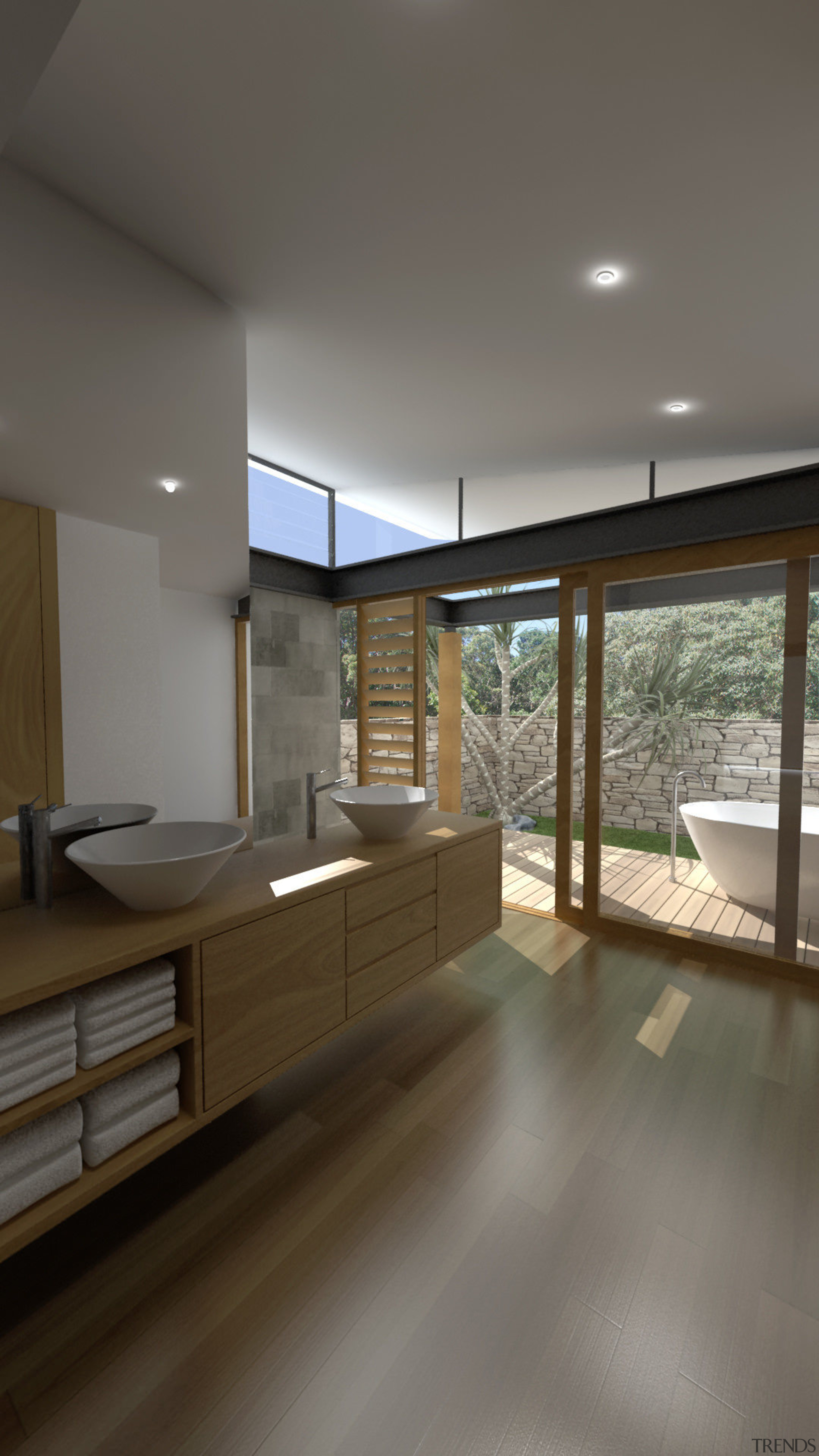 Interior view of a home designed by Archidiom architecture, ceiling, daylighting, floor, flooring, house, interior design, real estate, window, wood, gray