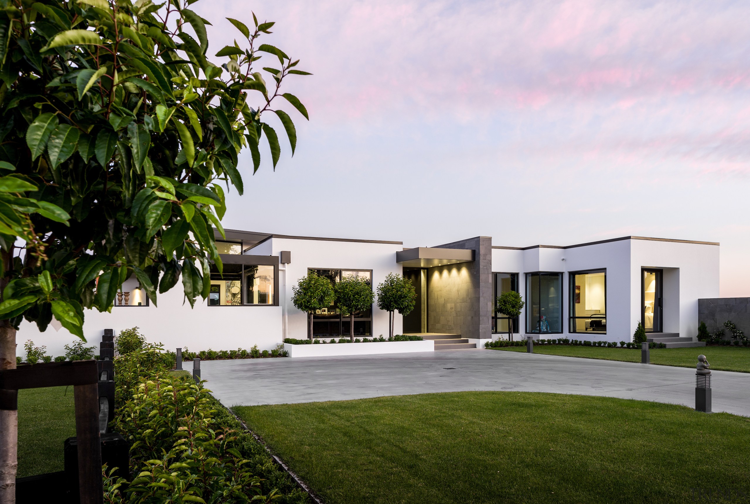 Setting the house back from the road and 