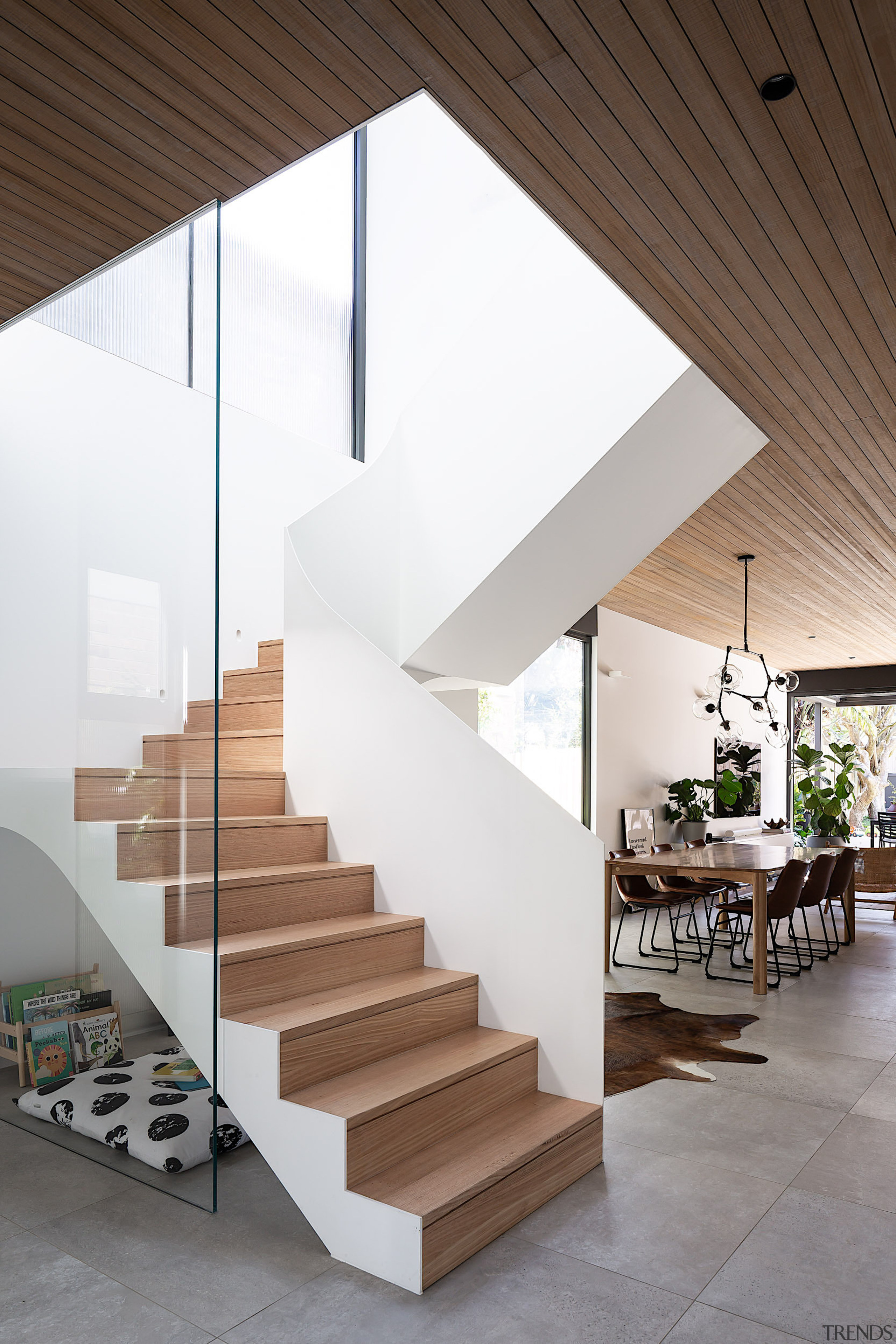 The sculptural stair – minimising circulation space helps 