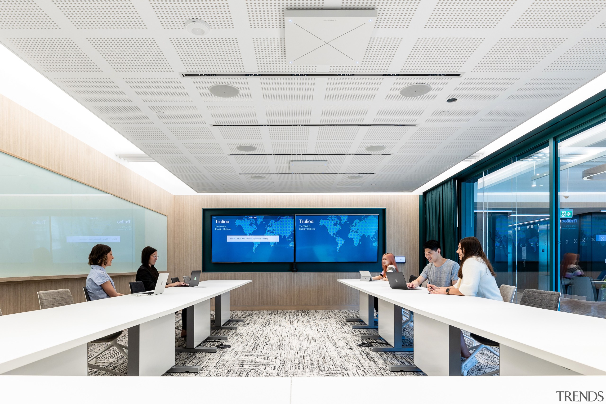 Boardroom with movable tables.Photo credit: Brett Ryan. 