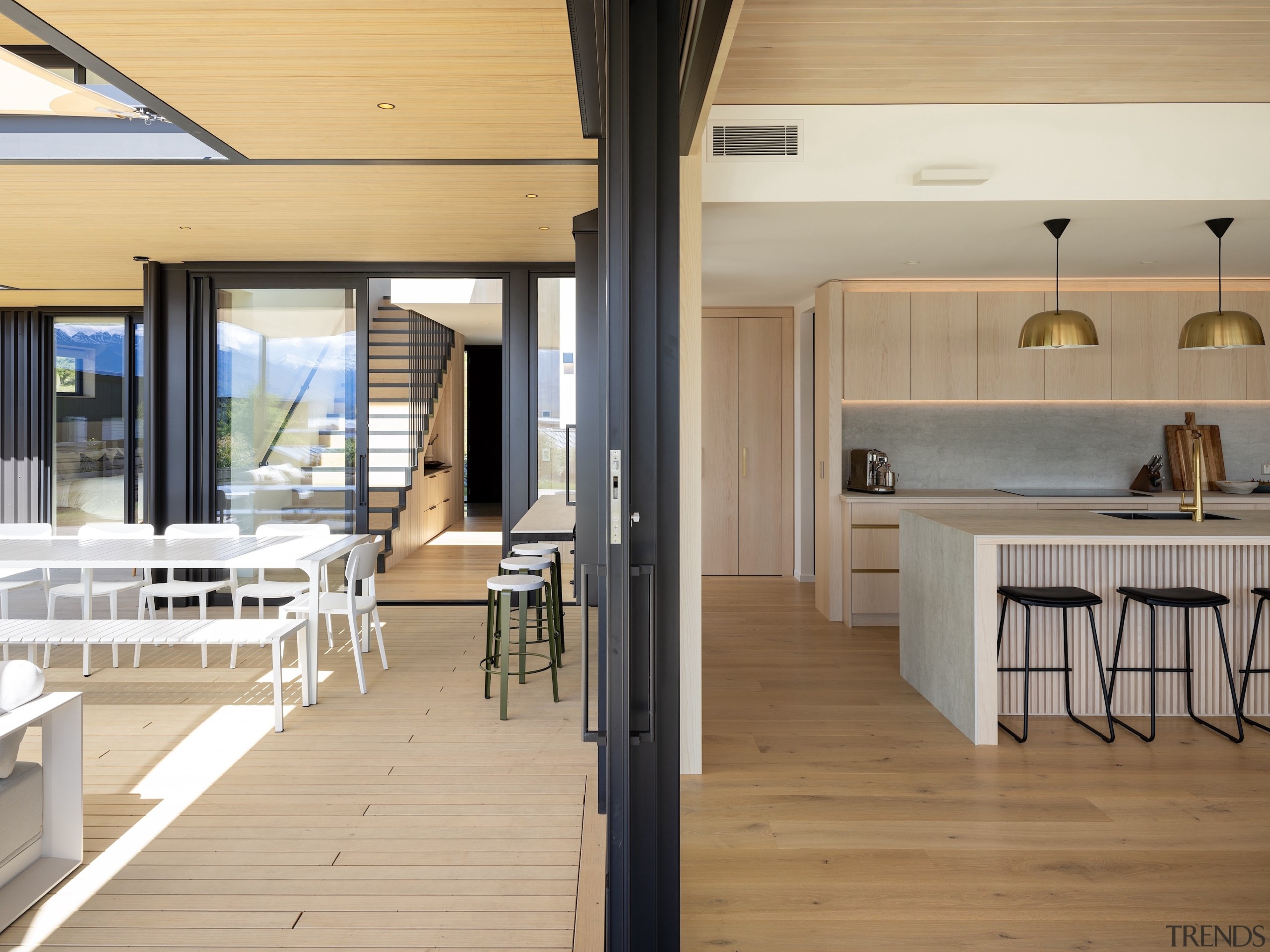 Flowing indoor outdoor connections inform the character of 