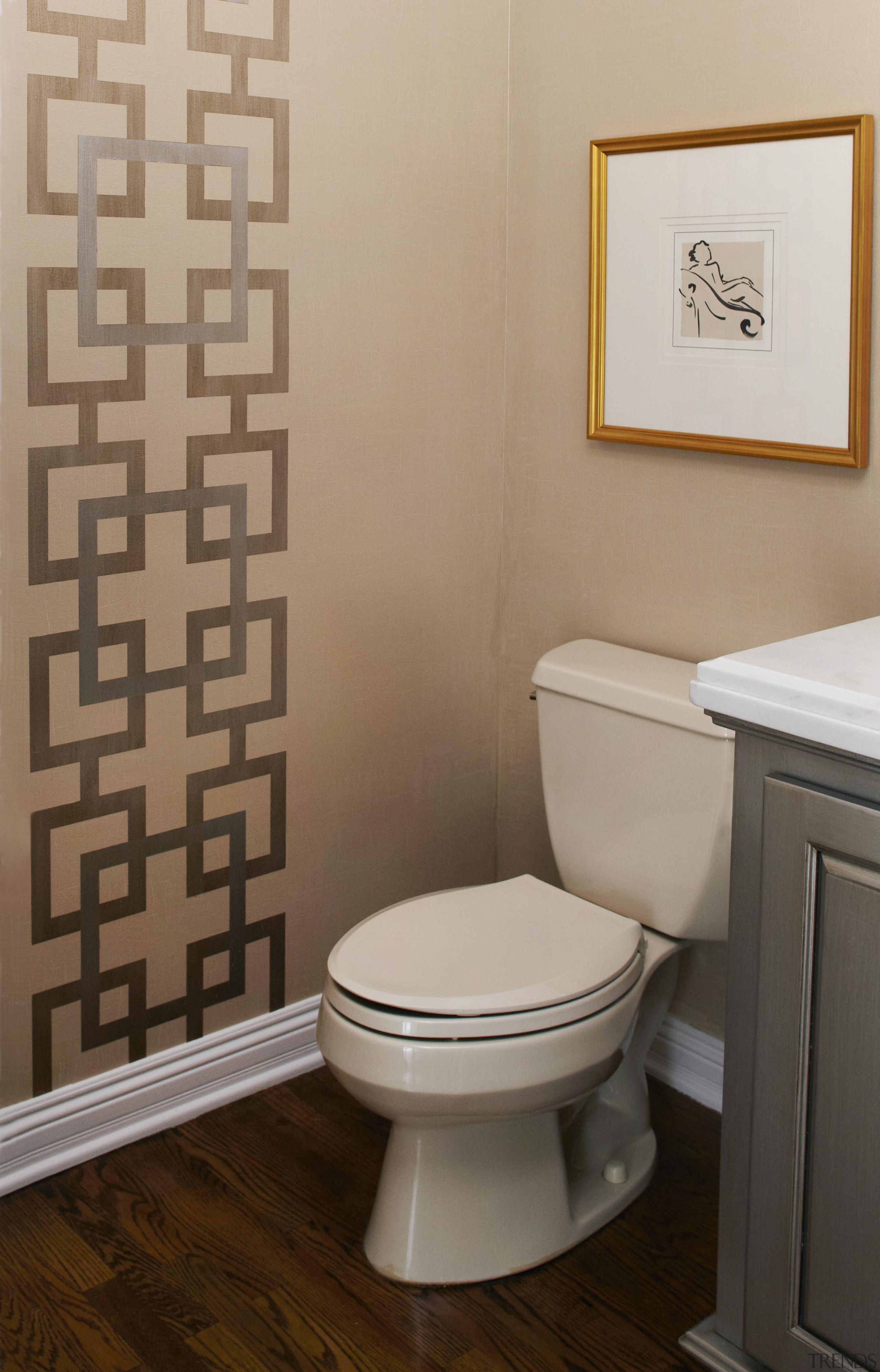 Entire Home Remodel - Powder Room - bathroom bathroom, bathroom accessory, bidet, ceramic, floor, interior design, plumbing fixture, product, product design, room, tile, toilet, toilet seat, wall, brown, gray