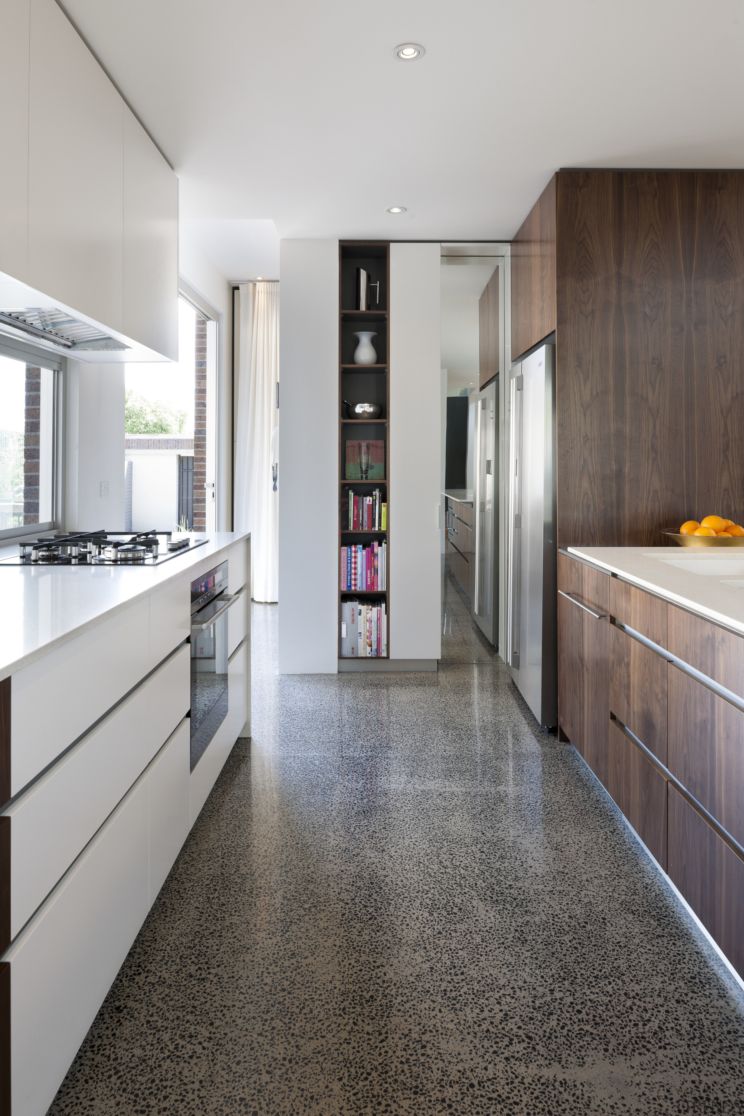 Contemporary open-plan family kitchen - Contemporary open-plan family architecture, cabinetry, countertop, floor, flooring, home, interior design, kitchen, room, gray