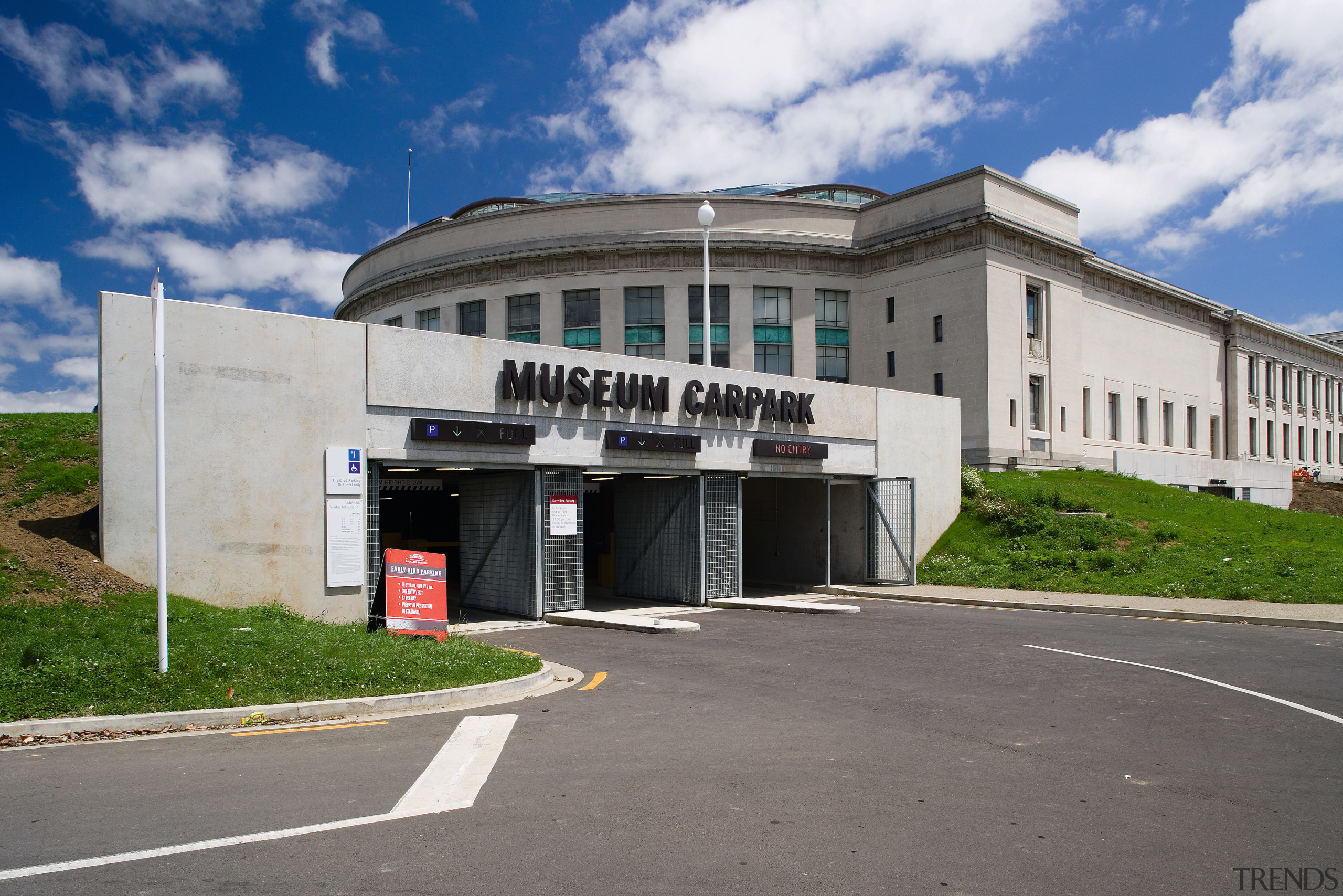 A view of some roading by Traffic Design architecture, building, corporate headquarters, infrastructure, real estate, gray