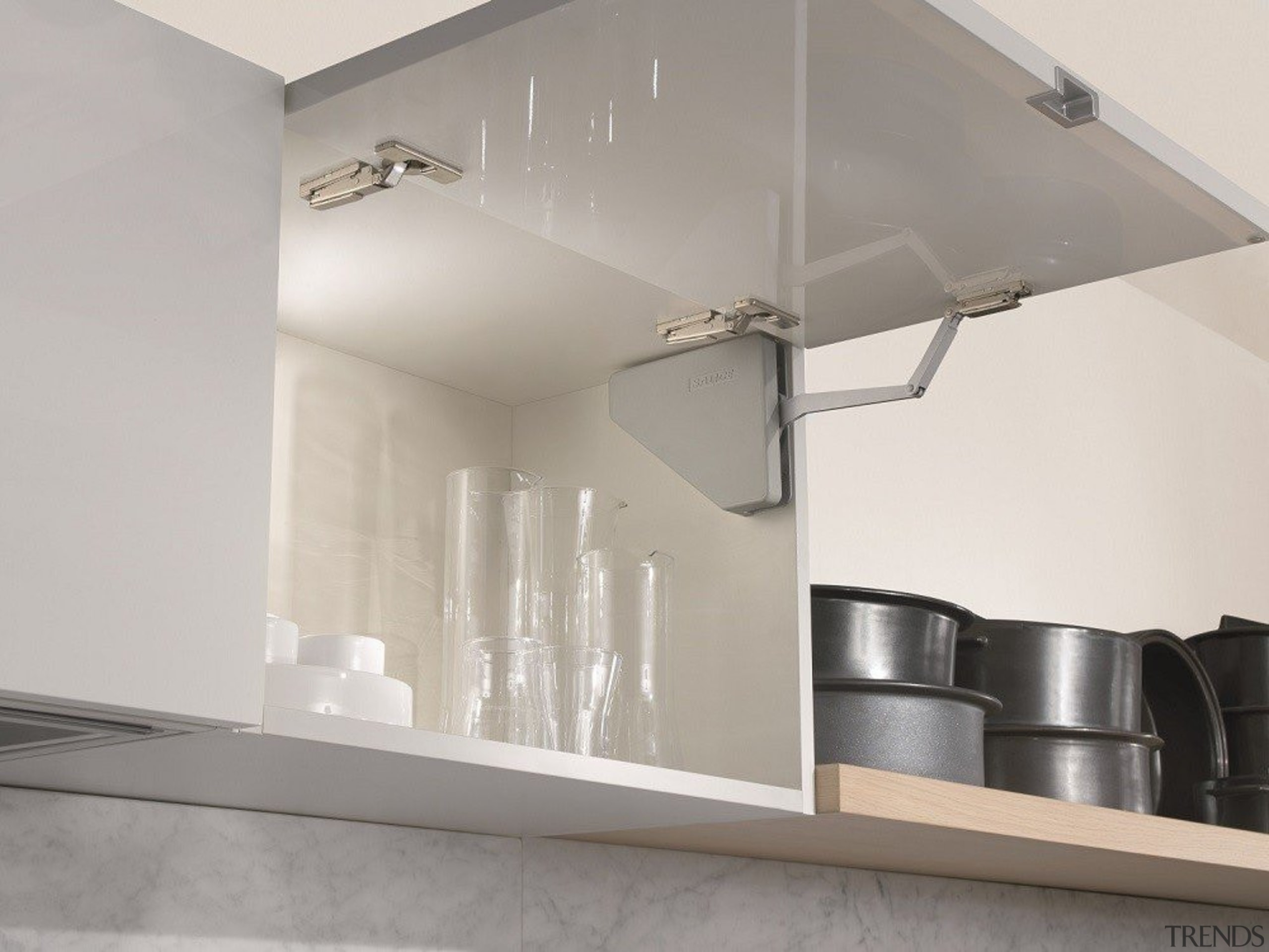 These compact systems, with integrated soft closing, maintain ceiling, light fixture, lighting, product design, tap, gray