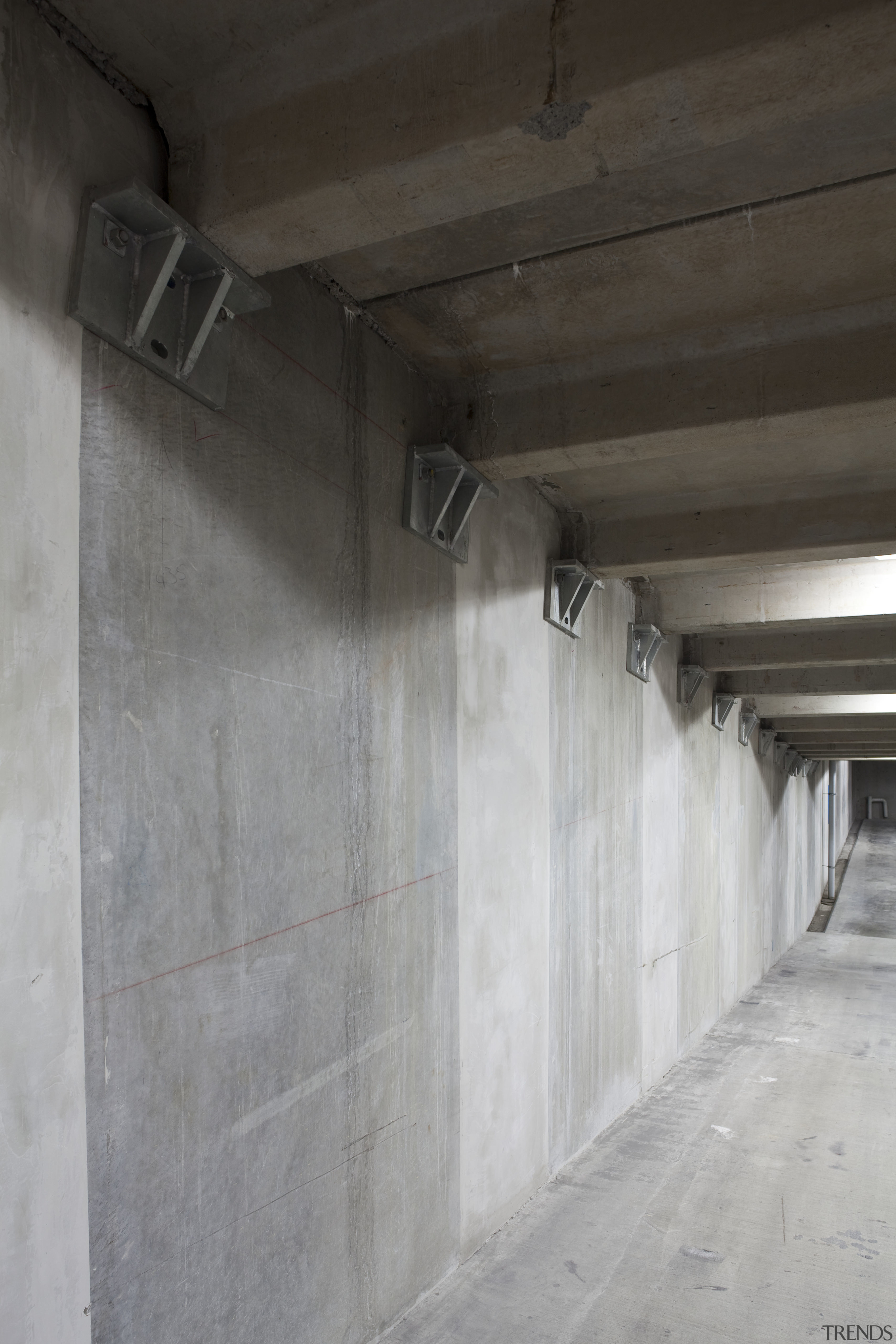 View of the structural engineering at the new architecture, concrete, structure, wall, gray, black