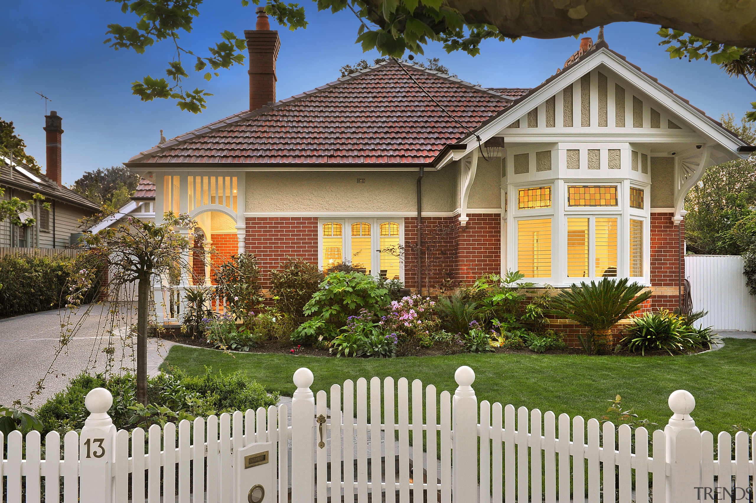 Traditional Terracotta 02 - Traditional Terracotta 02 - cottage, estate, facade, fence, home, home fencing, house, mansion, neighbourhood, outdoor structure, picket fence, property, real estate, residential area, roof, yard, brown, gray