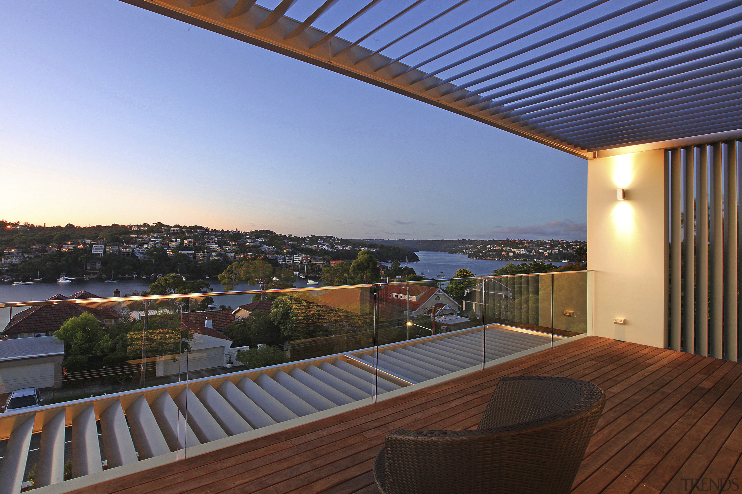 View from balcony. - View from balcony. - apartment, architecture, balcony, condominium, daylighting, deck, estate, home, house, outdoor structure, penthouse apartment, property, real estate, roof, sea, sky, villa, teal