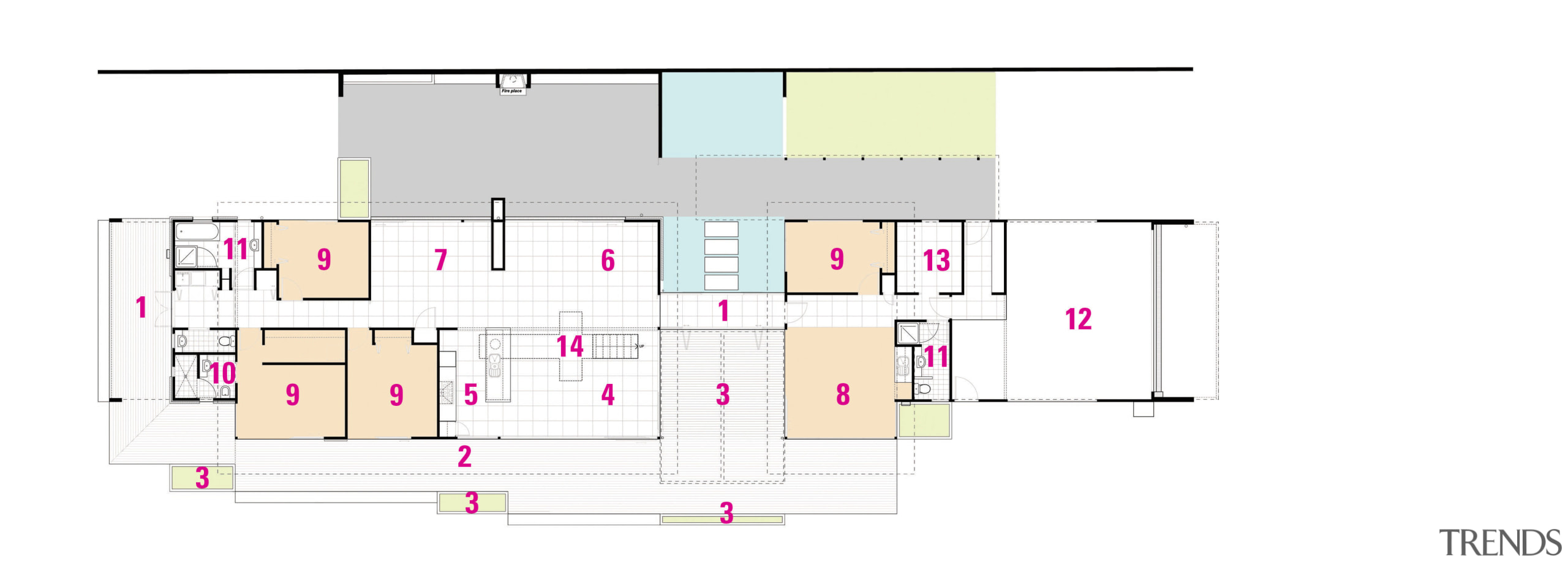 A view of a plan of the home. area, design, diagram, floor plan, line, plan, product design, square, white