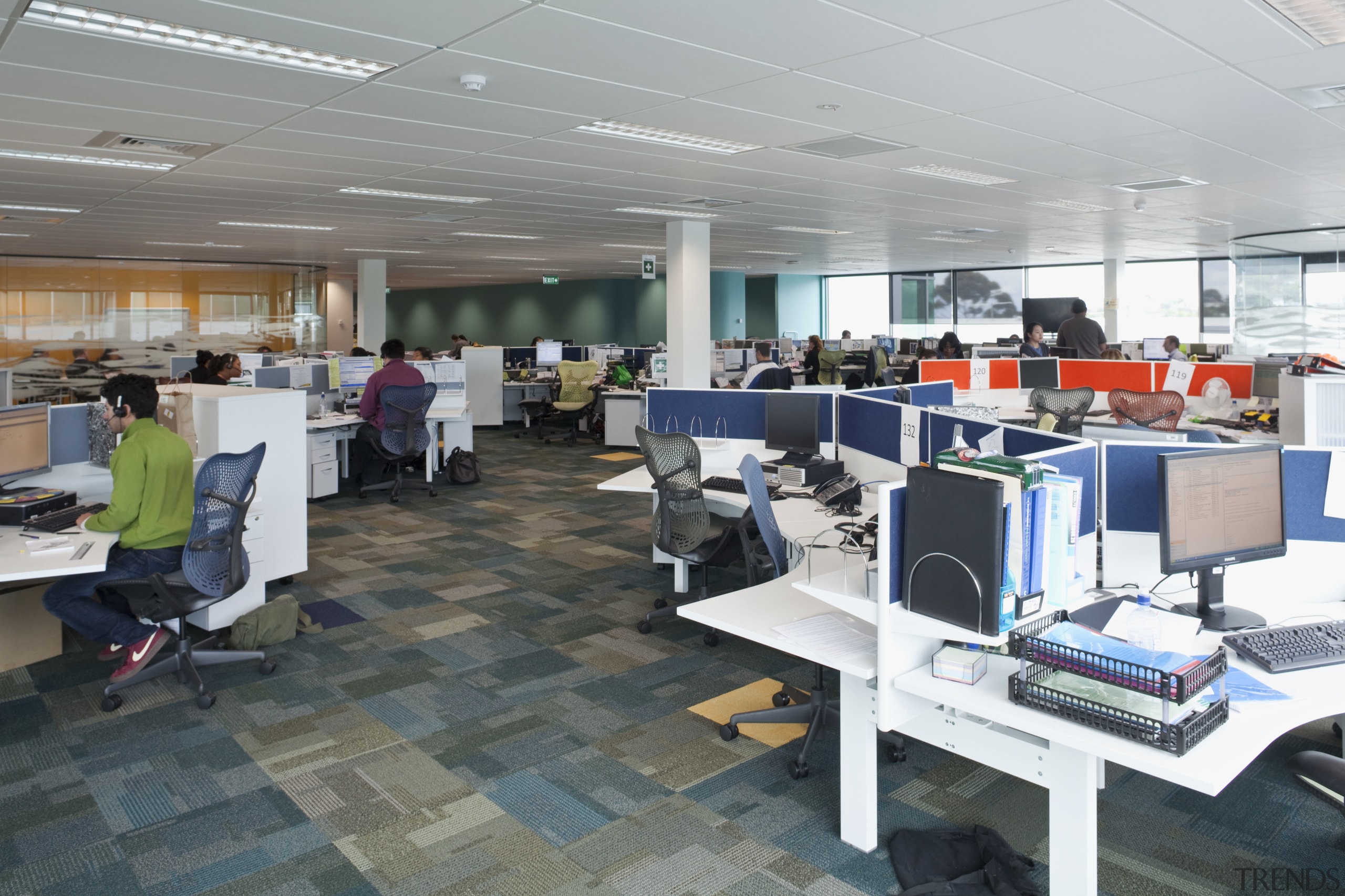 Interior view of Mercury Energy offices which features institution, office, gray