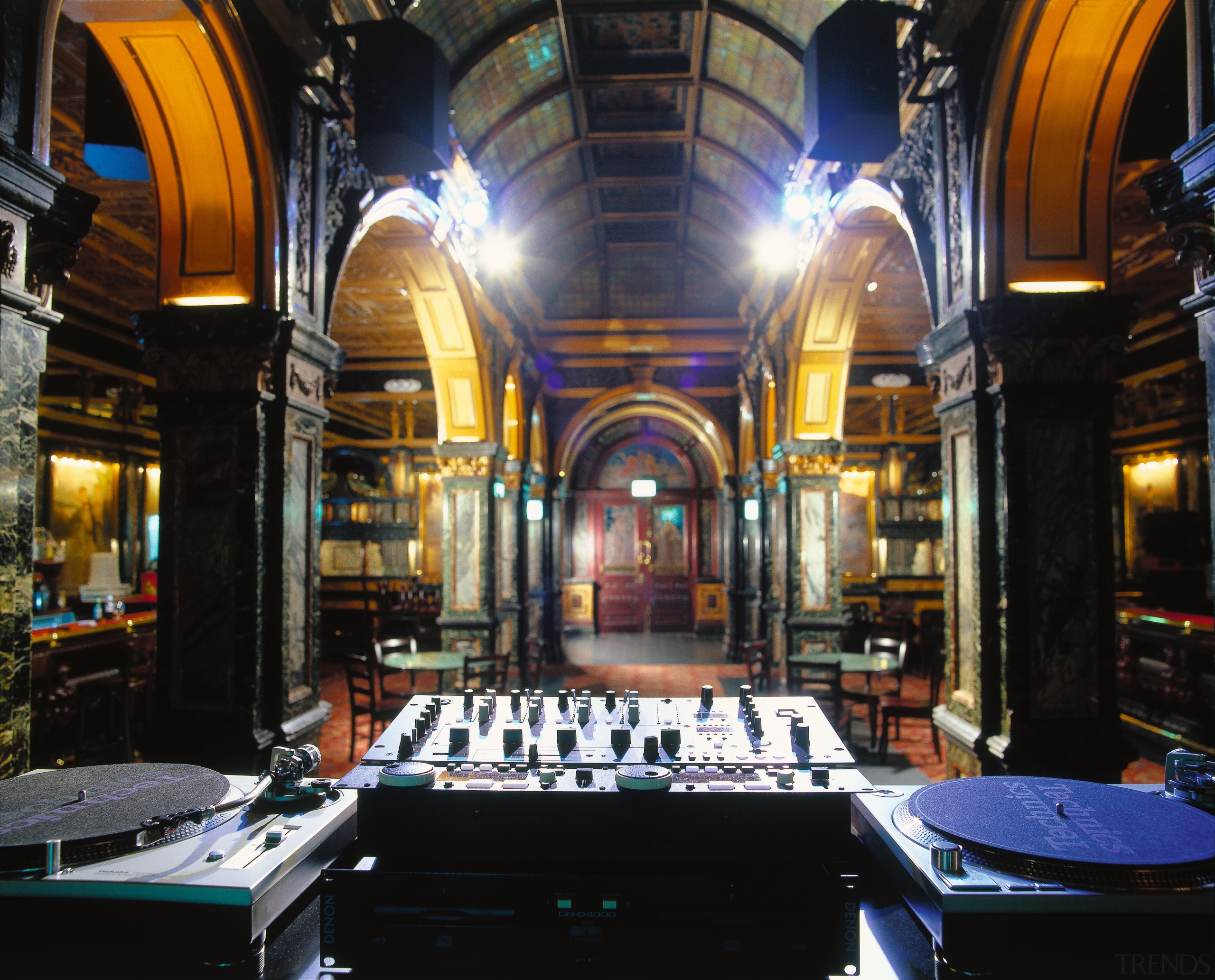 Historic Marble bar with sound system and feature arcade, black