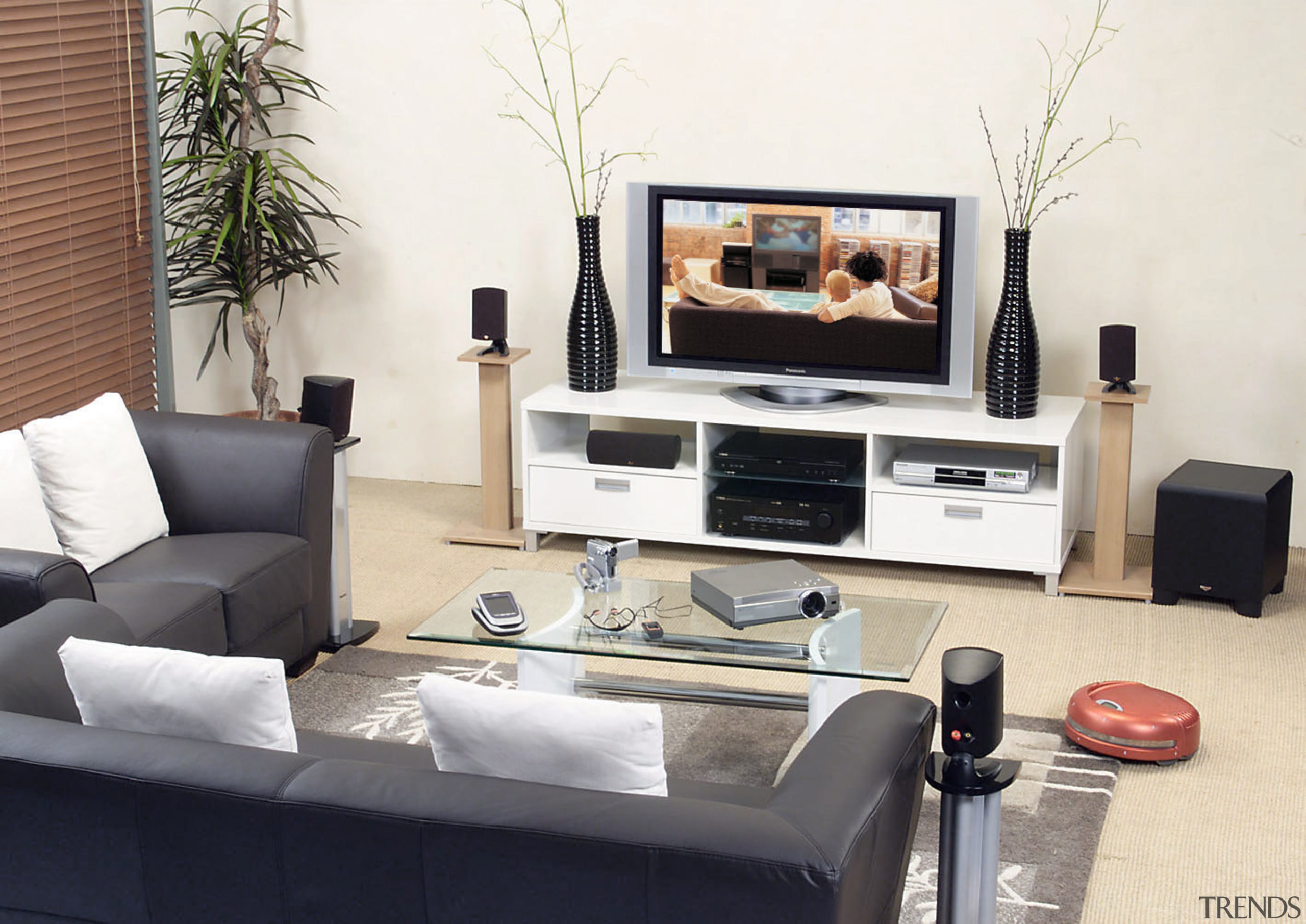 View of lounge and living area - View angle, electronics, furniture, interior design, living room, multimedia, table, white