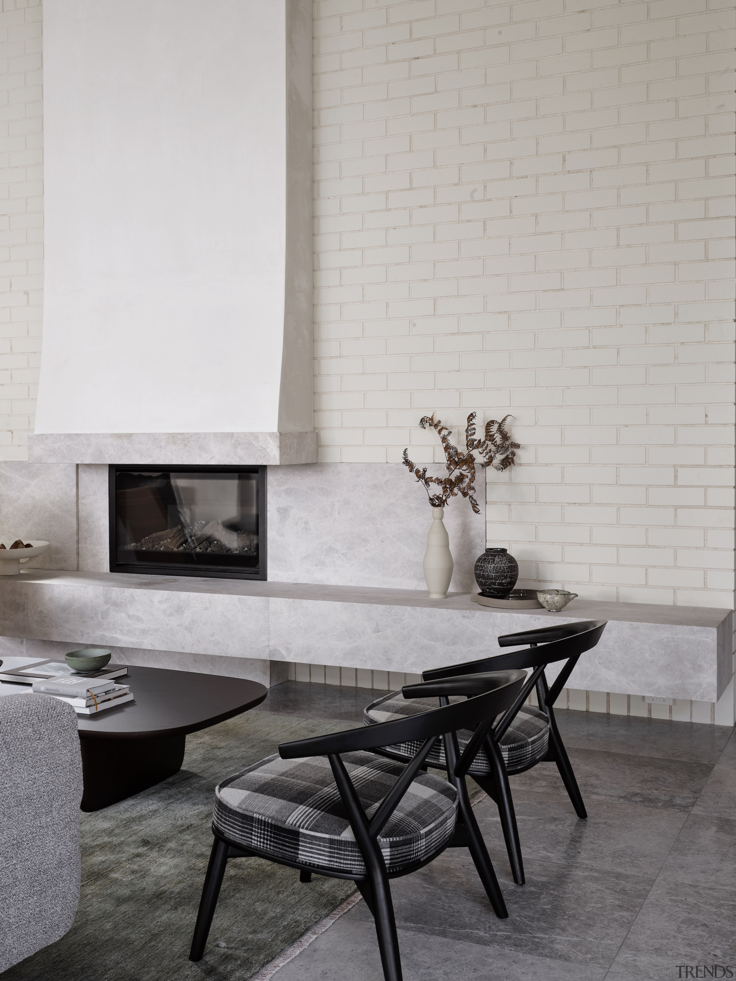 The fireplace is another element to draw attention 