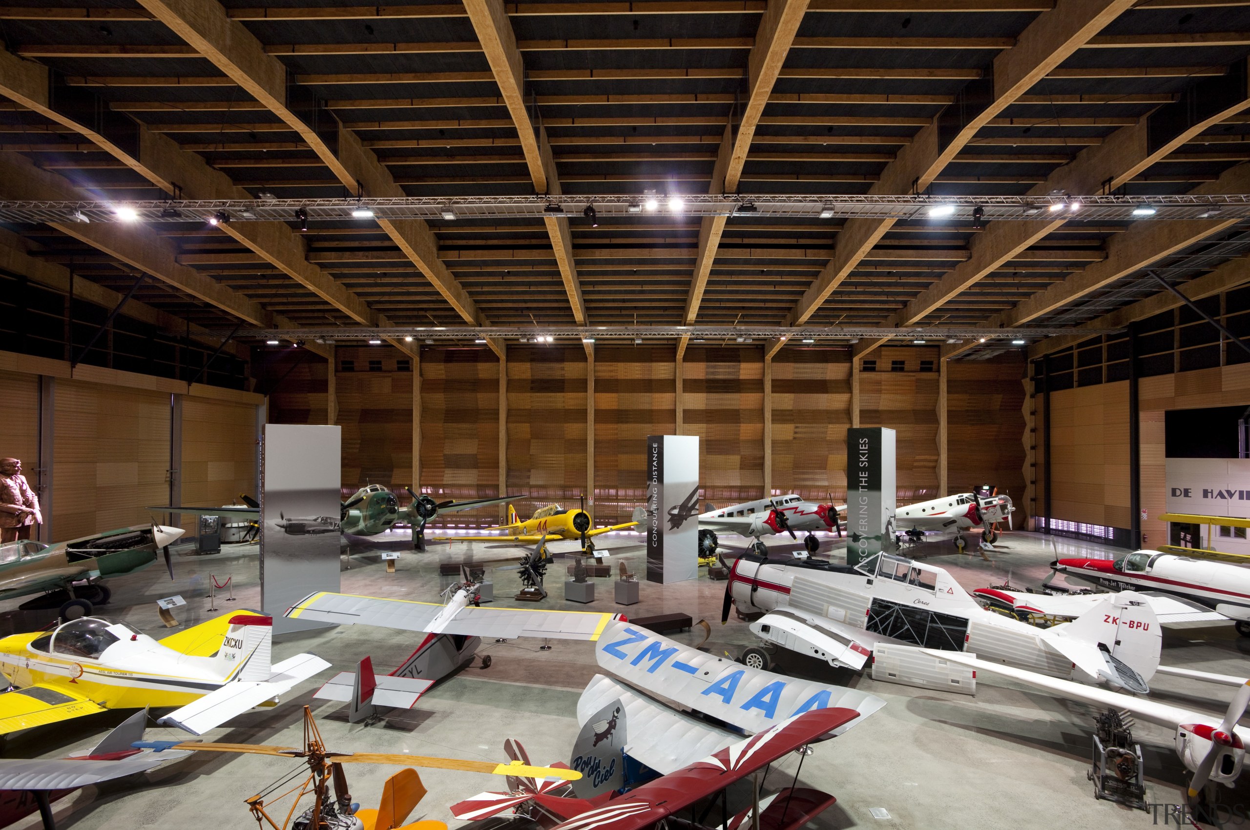 The timber for this MOTAT Aviation Display Hall hangar, brown