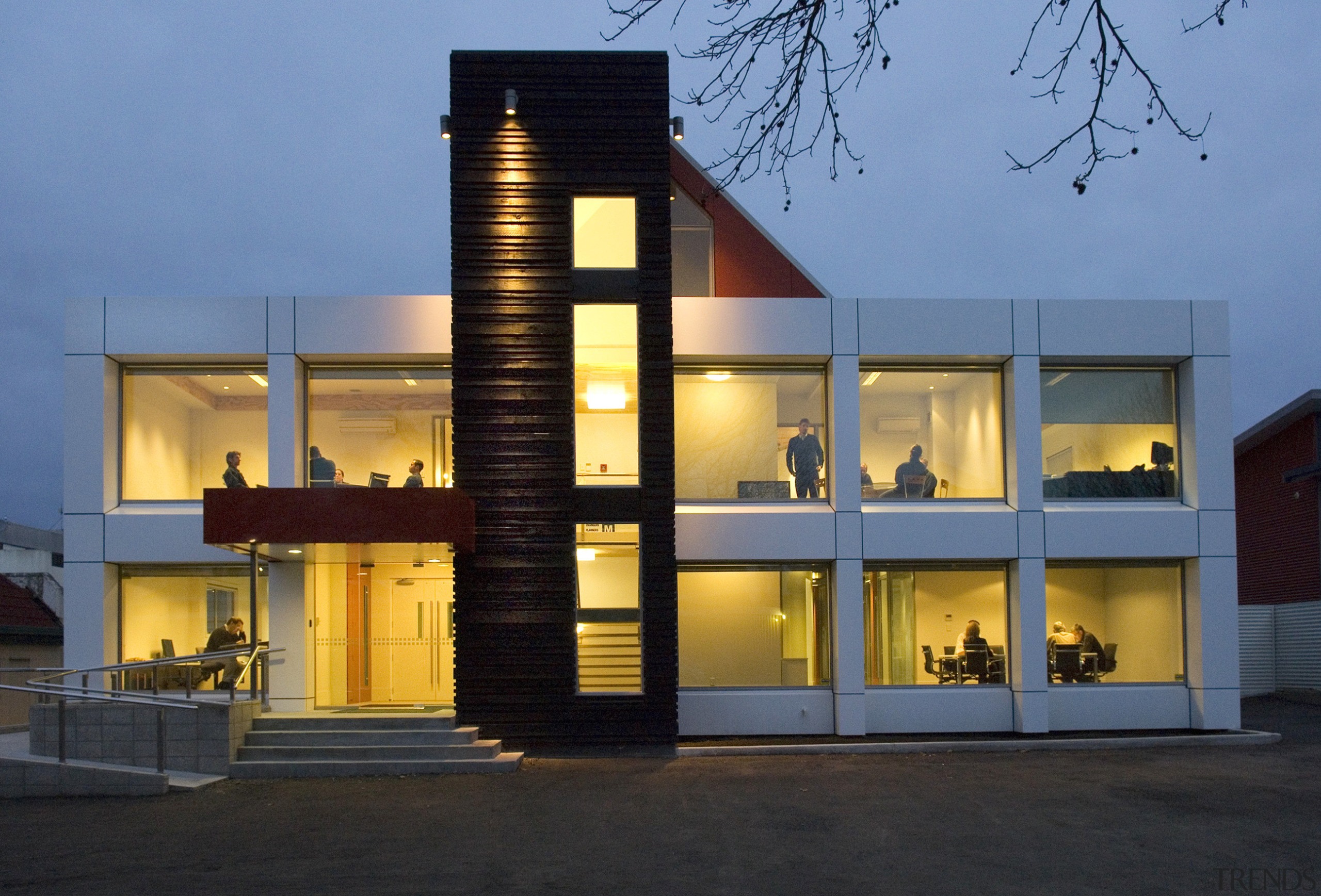 Darryl Church of Rotorua won the Trends Commercial architecture, building, elevation, facade, home, house, property, real estate, black, teal