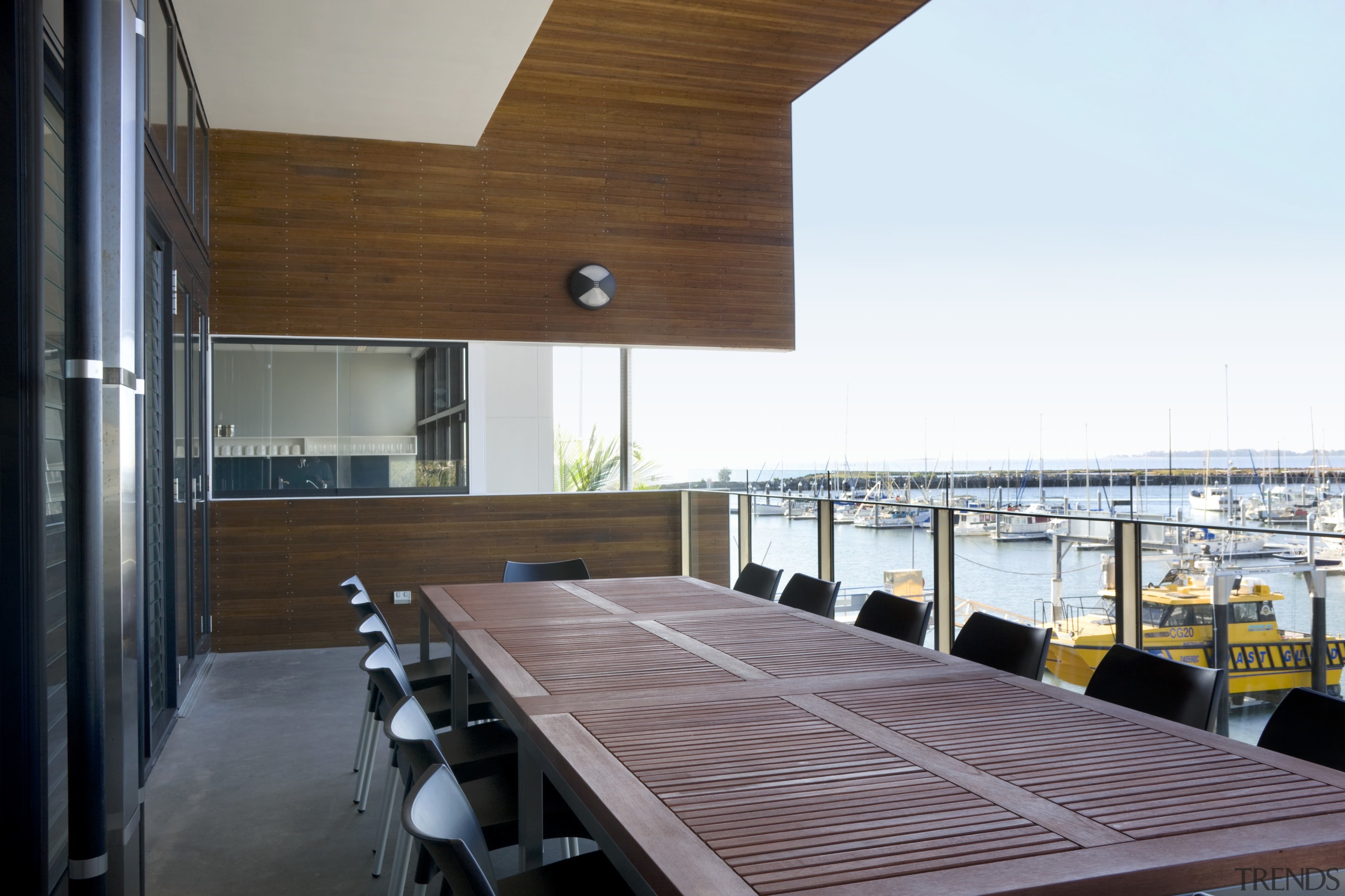 View of a balcony of the sustainable Environmental apartment, architecture, daylighting, house, real estate, roof, white