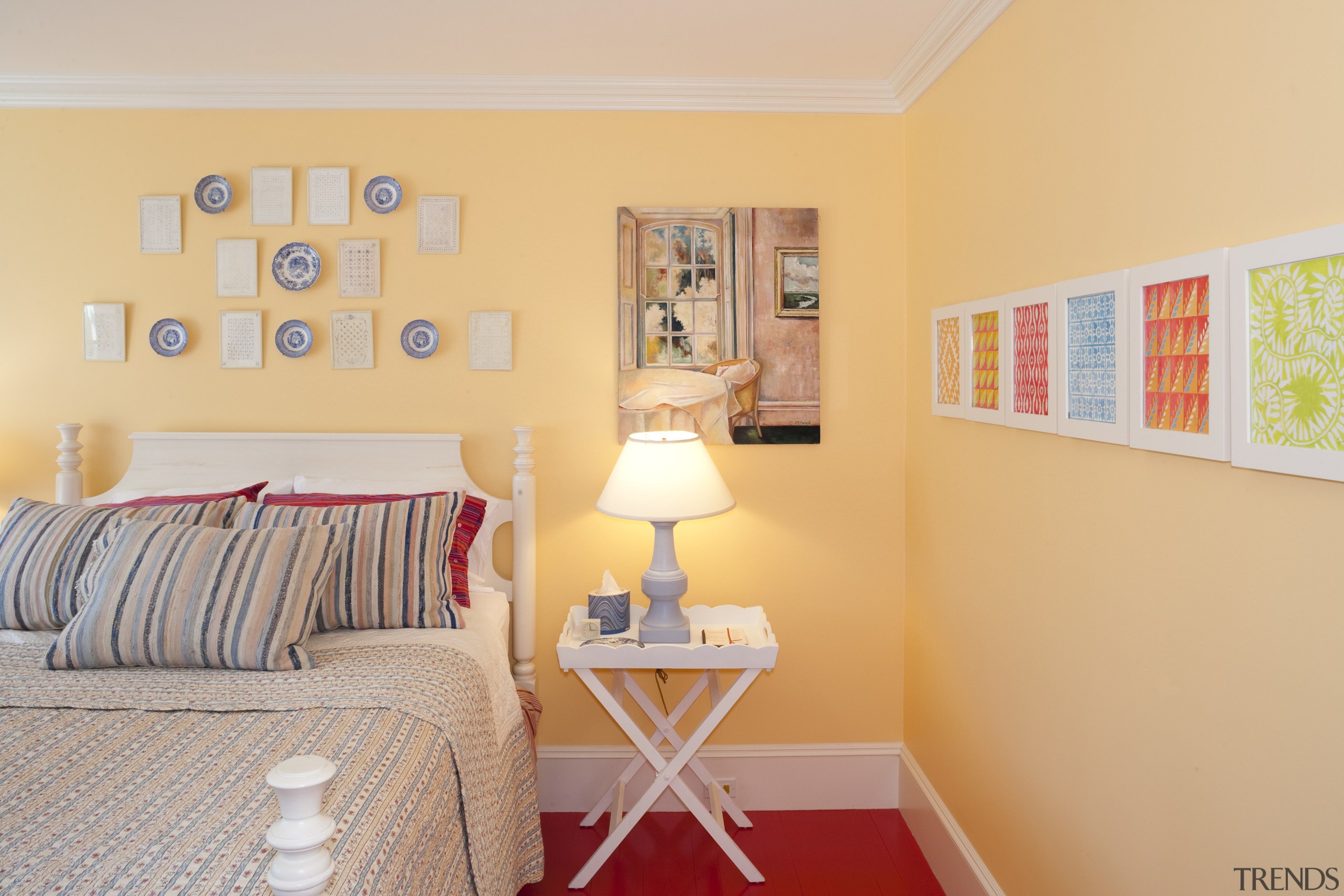 Traditional New England shingle-style homes dot the coastline bed, bedroom, ceiling, floor, furniture, home, house, interior design, product, real estate, room, wall, window, orange, gray