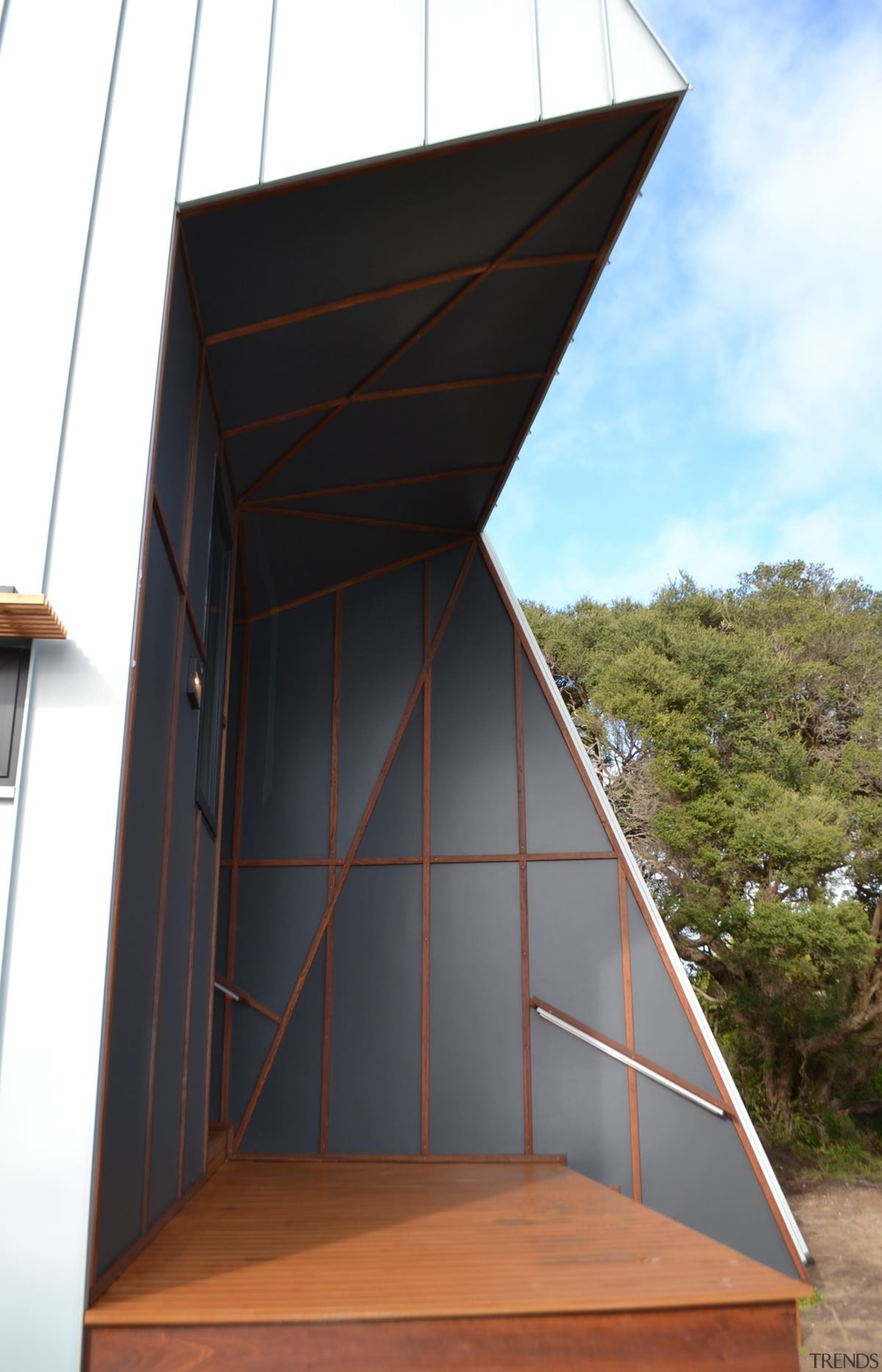 Architect: Ande Bunbury ArchitectsPhotography by Peter Nevett architecture, building, daylighting, facade, house, roof, structure, wood, white