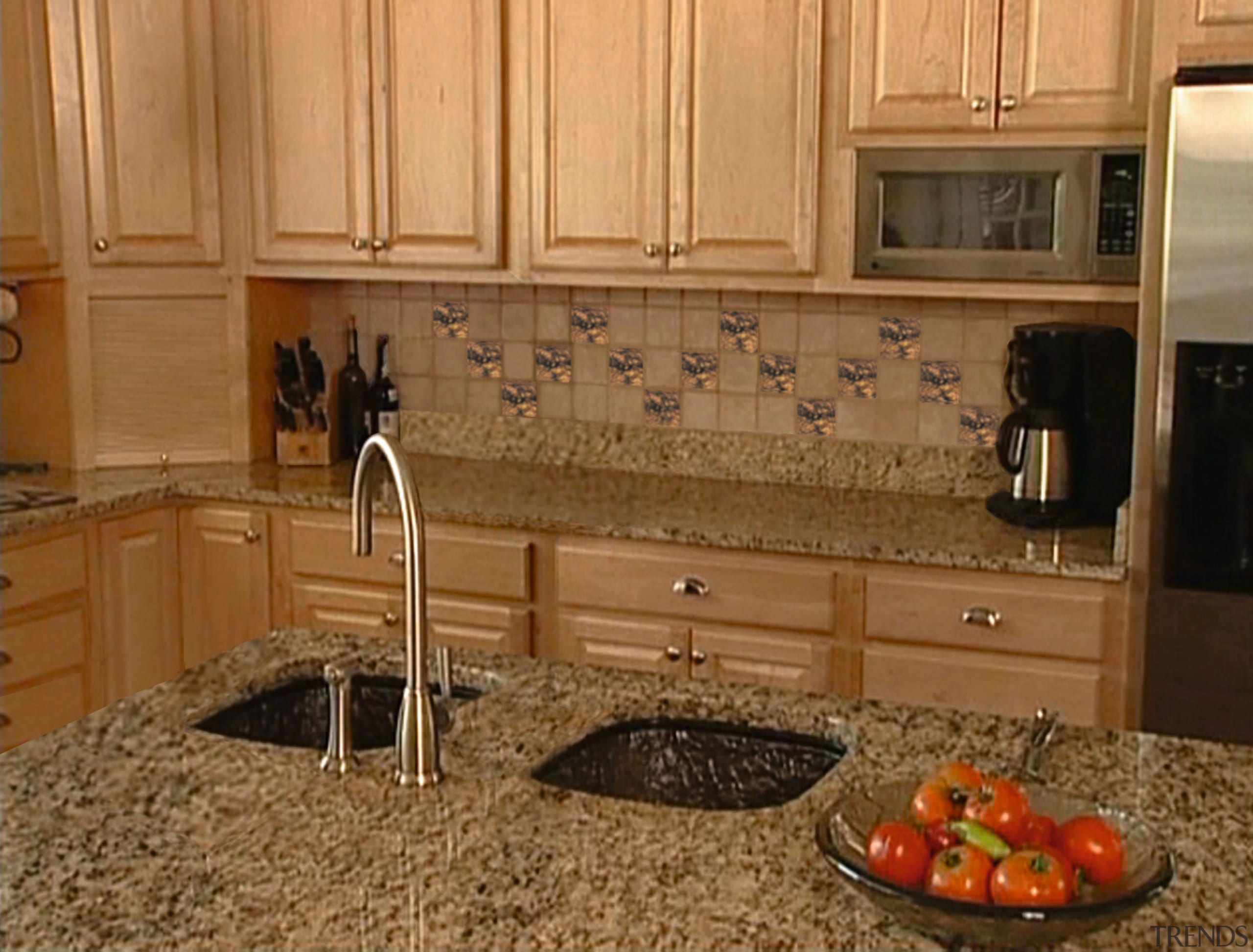 A view of this kitchen featuring a JSG cabinetry, countertop, cuisine classique, floor, flooring, granite, hardwood, interior design, kitchen, room, tile, under cabinet lighting, wood flooring, wood stain, brown