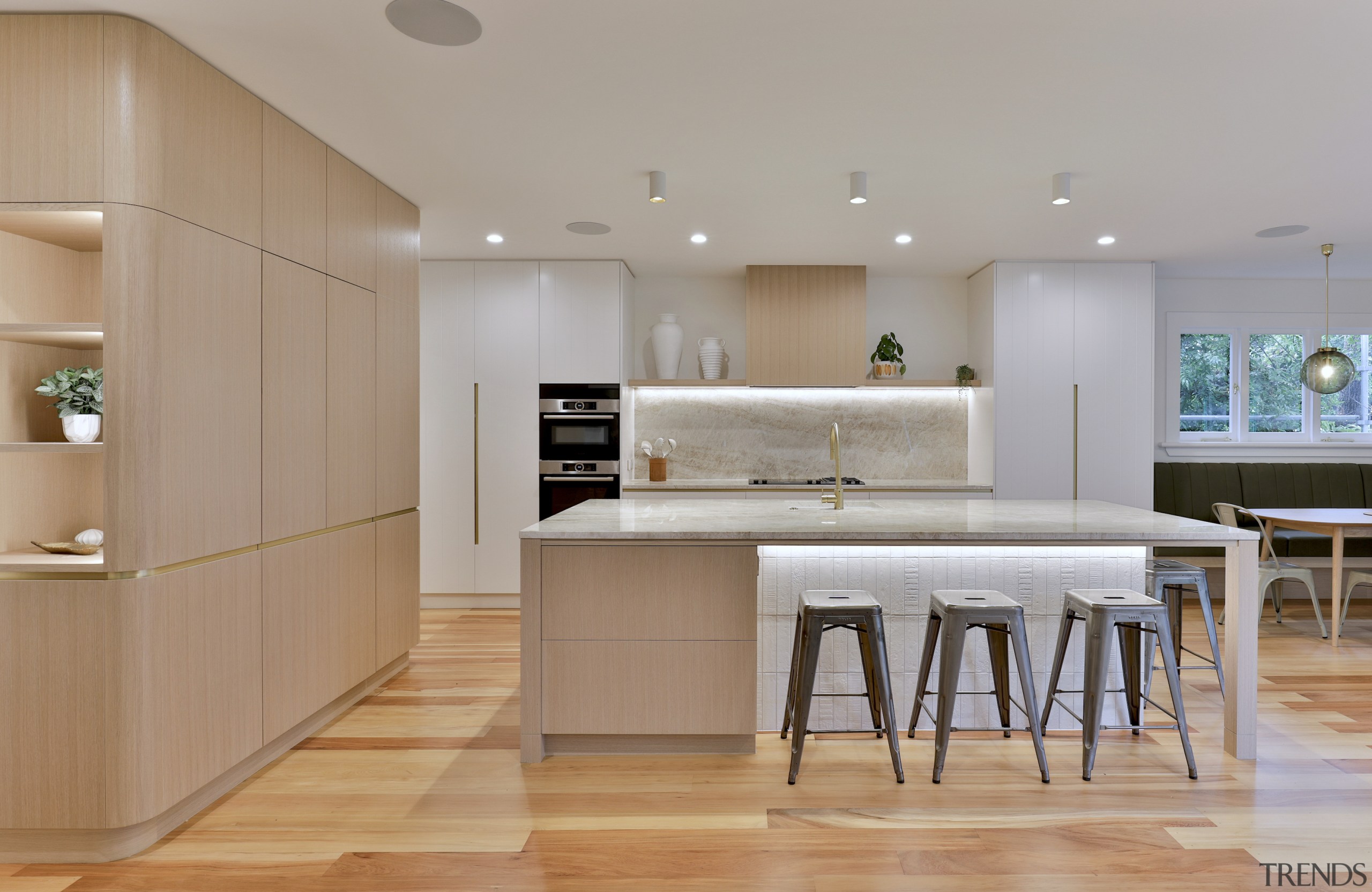 This kitchen offers clean, uncluttered lines – but 