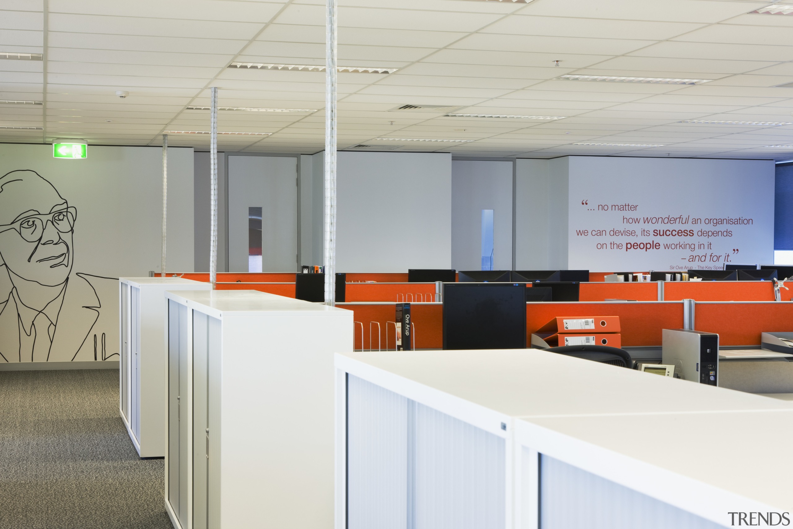 Interior view of the ARUP offices in Brisbane conference hall, office, product design, white, gray