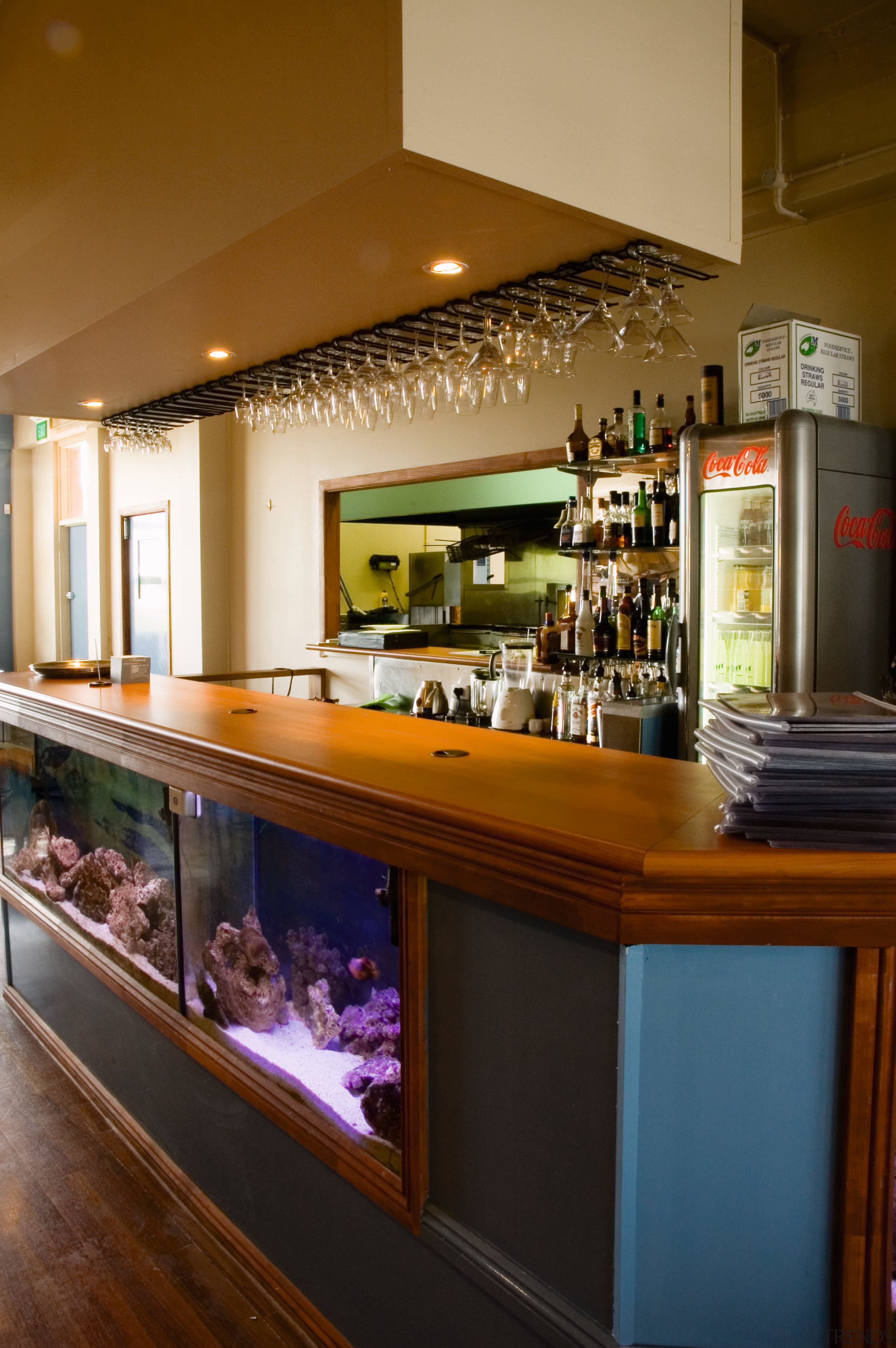 A view of the various lighting designs in countertop, interior design, kitchen, brown