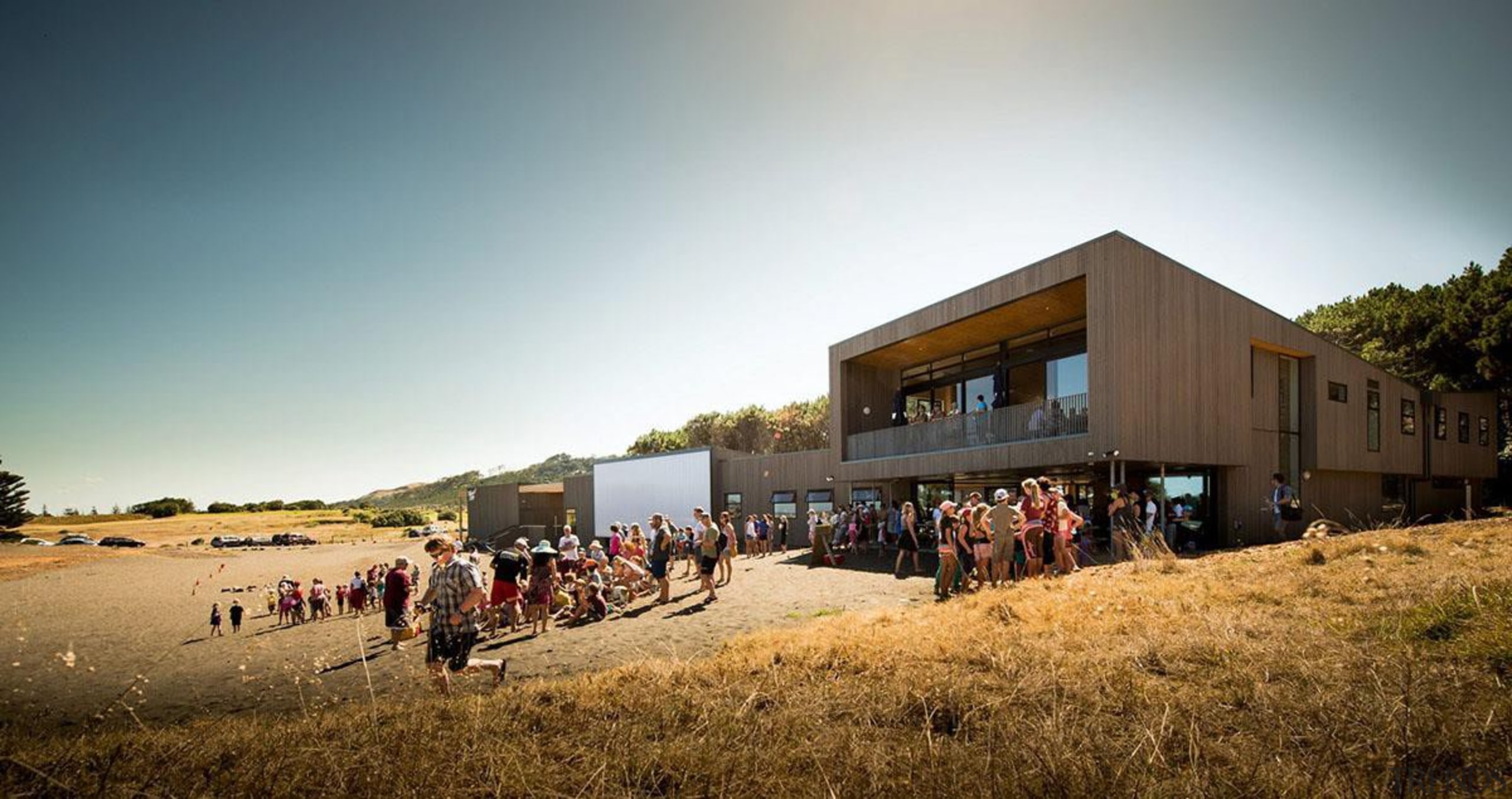 MERIT WINNERMuriwai Surf Lifesaving Club (2 of 4) architecture, house, landscape, sky, white, brown