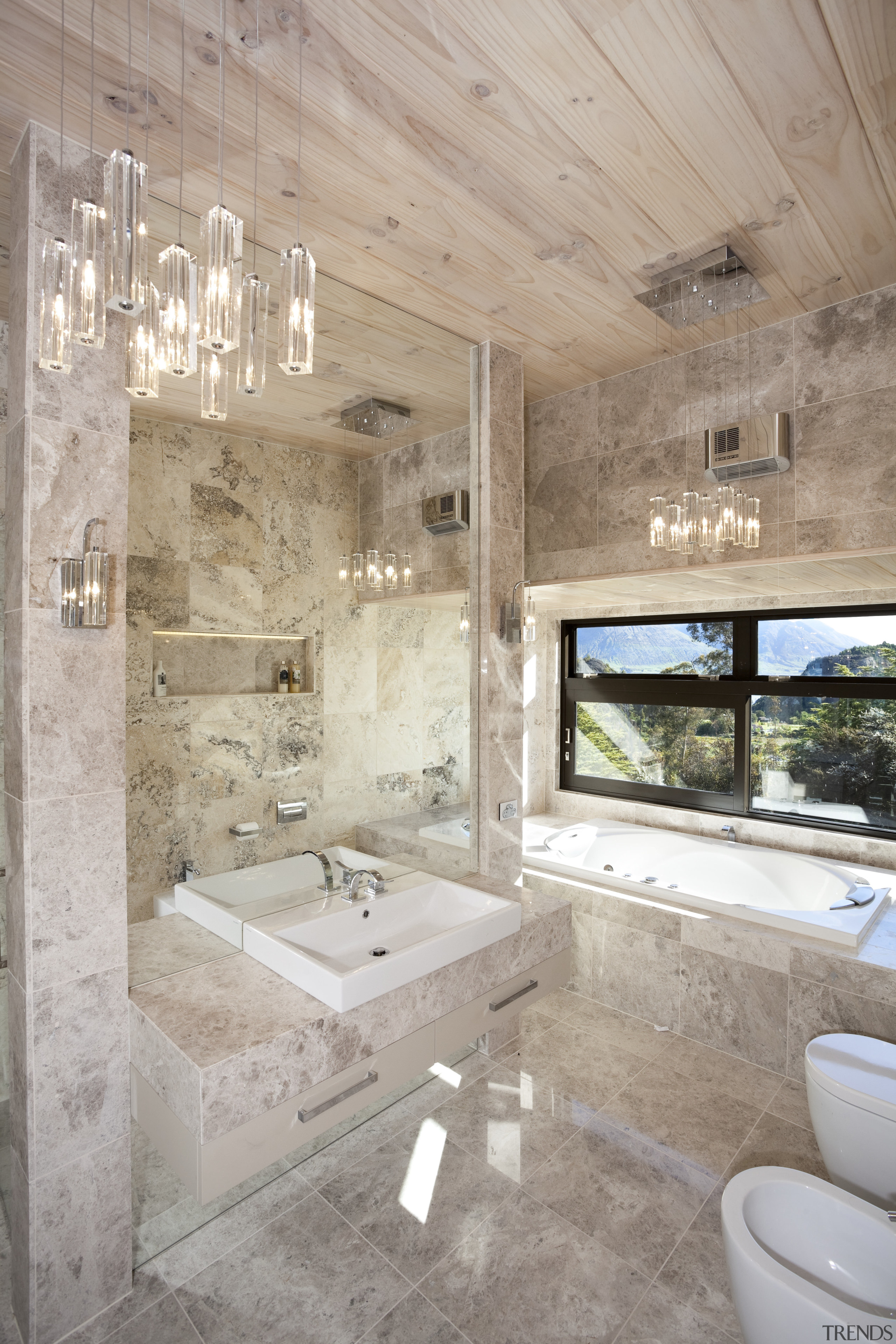 This bathroom was designed by Jalna Eve Design architecture, bathroom, estate, floor, home, interior design, room, tile, gray