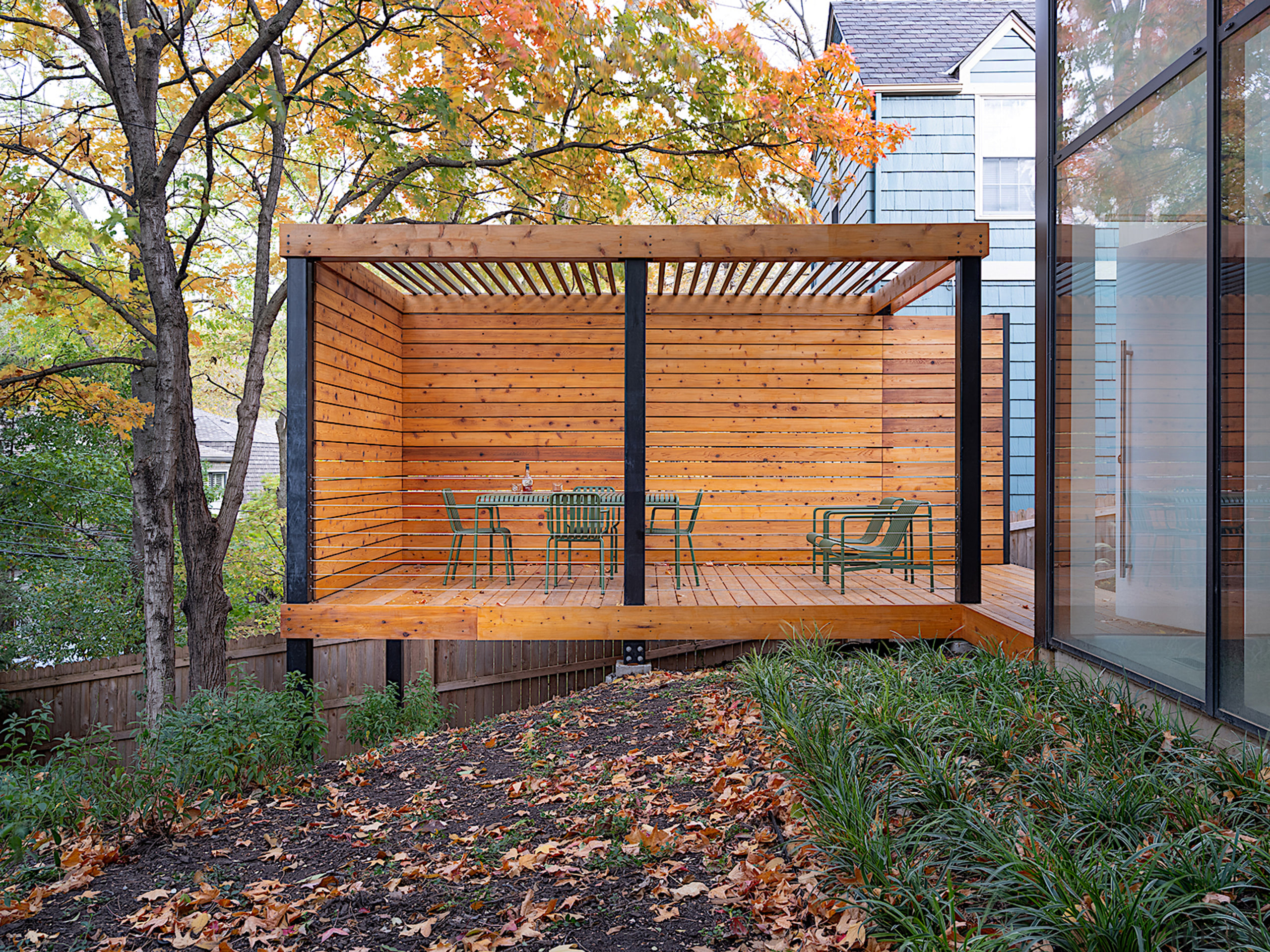 The addition provides access to a raised deck 