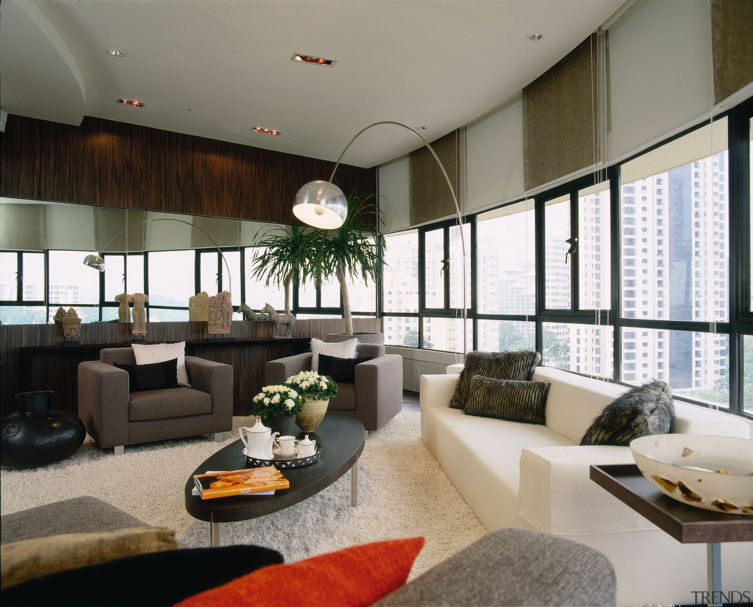 The view of a lounge in an apartment ceiling, interior design, living room, lobby, real estate, window, gray, black