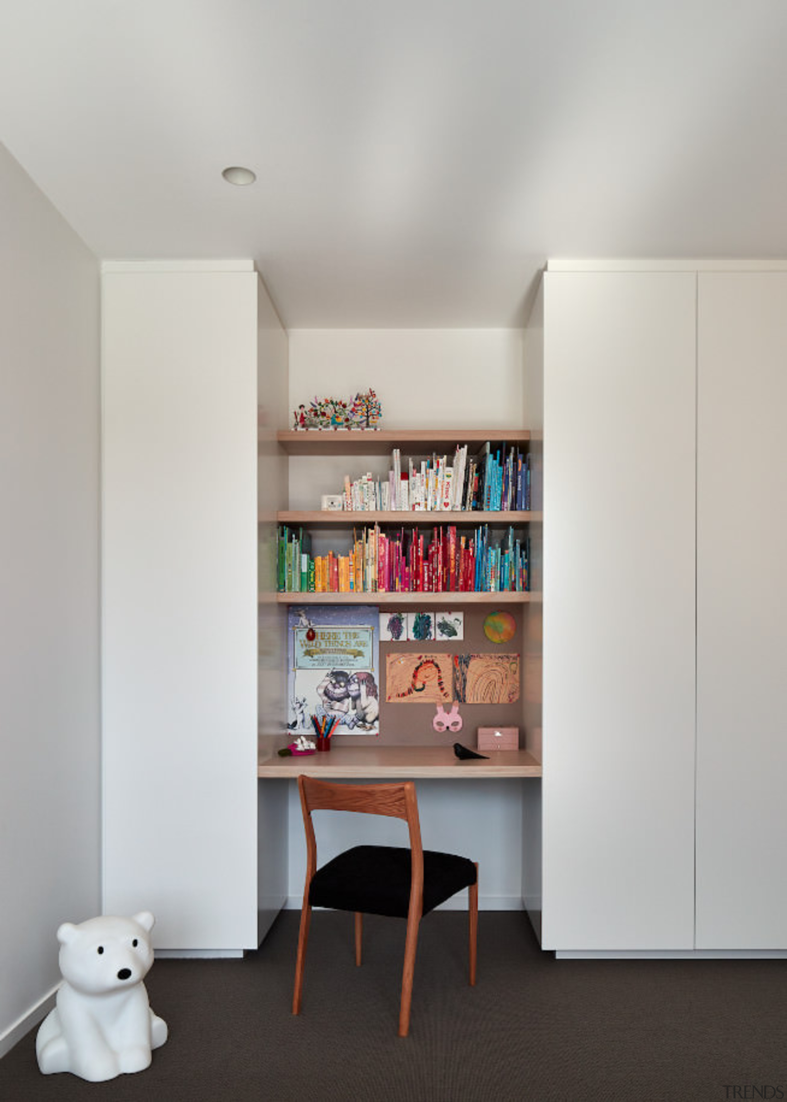 A study nook - A study nook - bookcase, furniture, interior design, room, shelf, shelving, gray