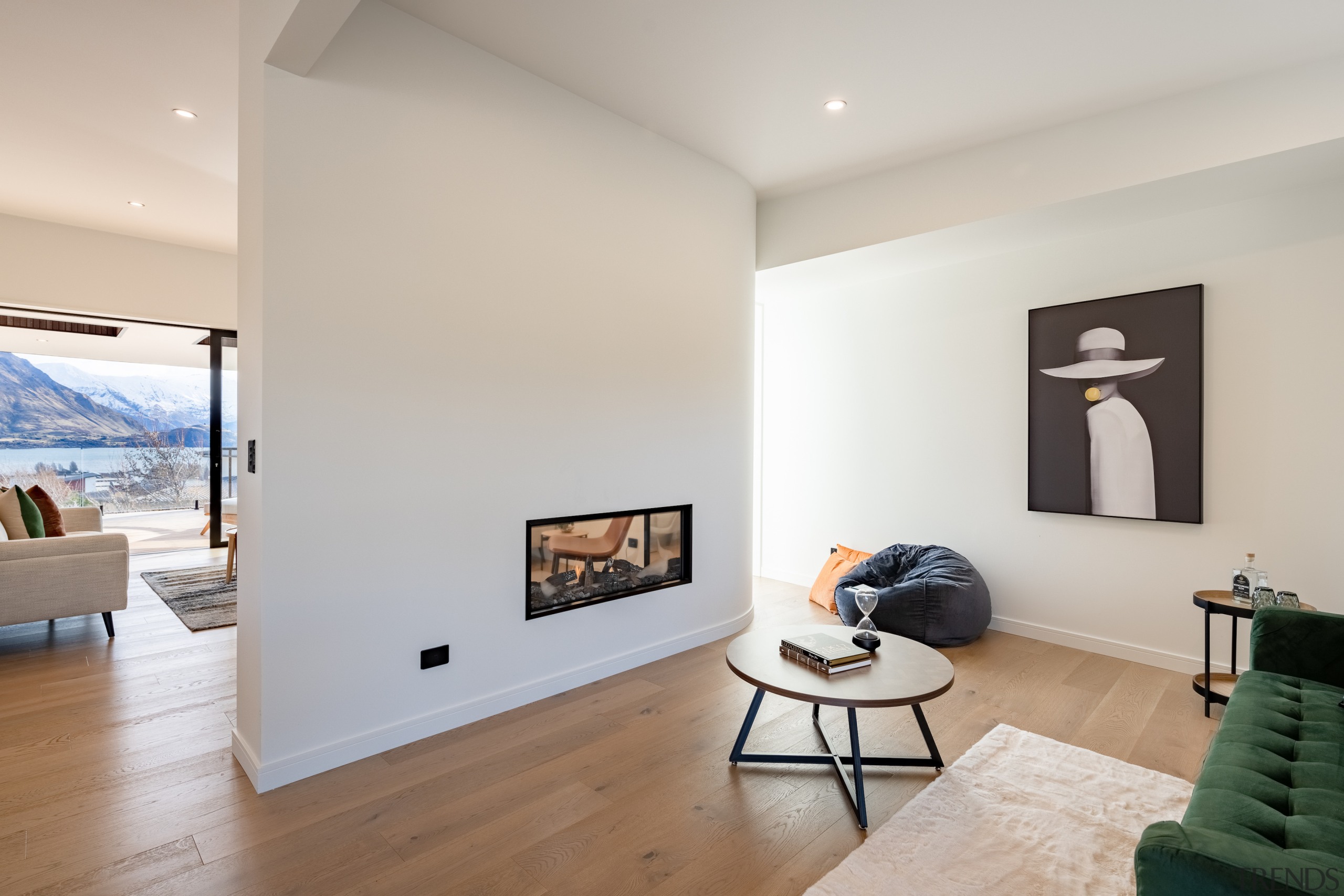 Second living area separated by blade wall with 