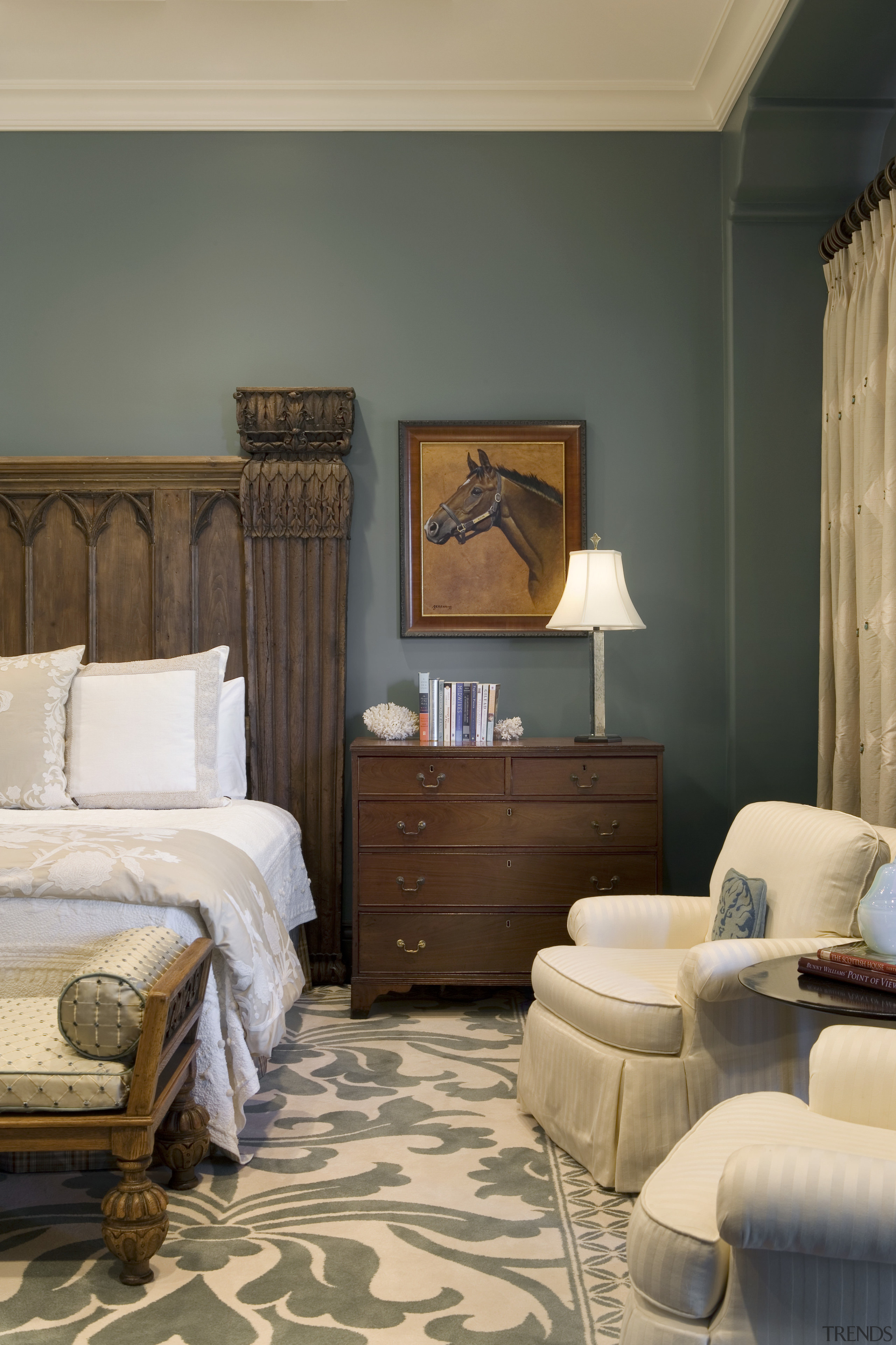 Spanish style interior - Spanish style interior - bed frame, bedroom, ceiling, furniture, home, interior design, living room, room, suite, wall, window, wood, gray, brown