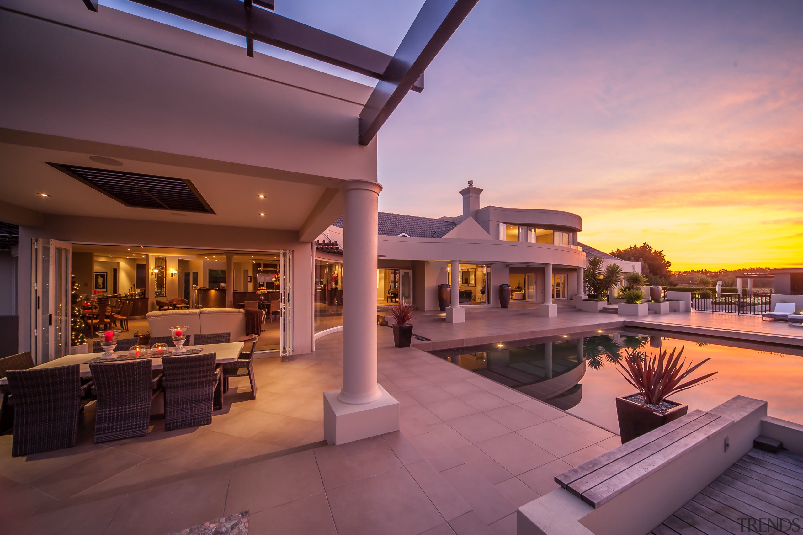 Entertainers' delight  a major renovation to this apartment, condominium, estate, home, hotel, house, interior design, leisure, property, real estate, resort, sky, villa, red