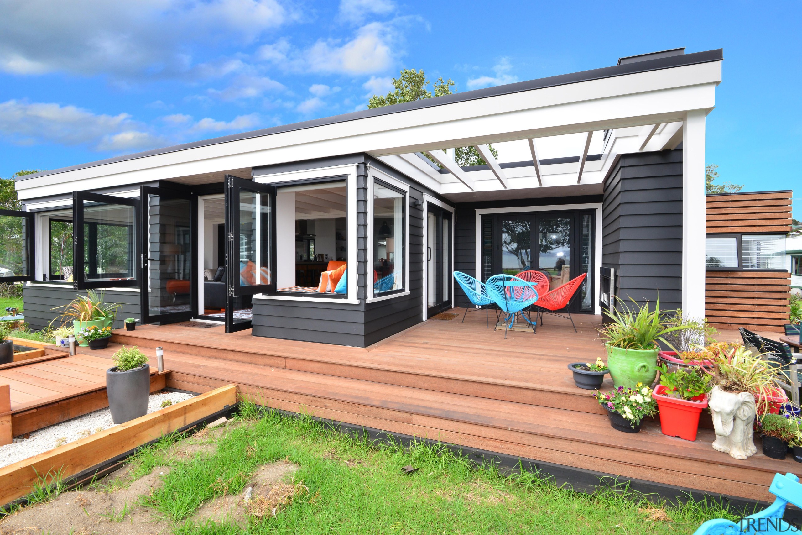 The ADNZ Resene Architectural Design Awards for 2015 backyard, cottage, home, house, outdoor structure, property, real estate, siding, window