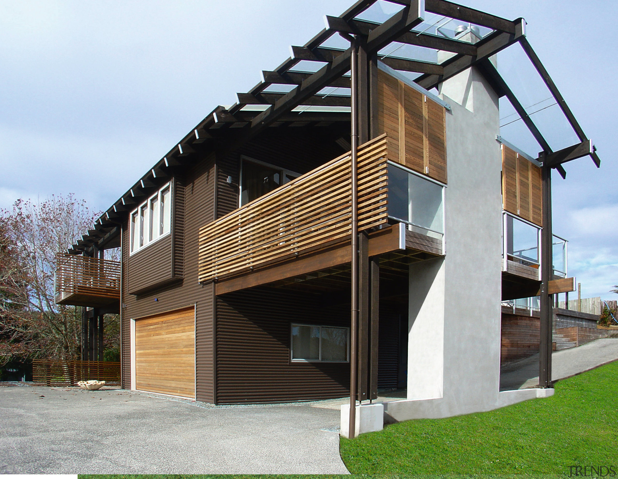 Exterior view of this Architectural Designers NZ inc architecture, building, elevation, facade, house, real estate, siding, black