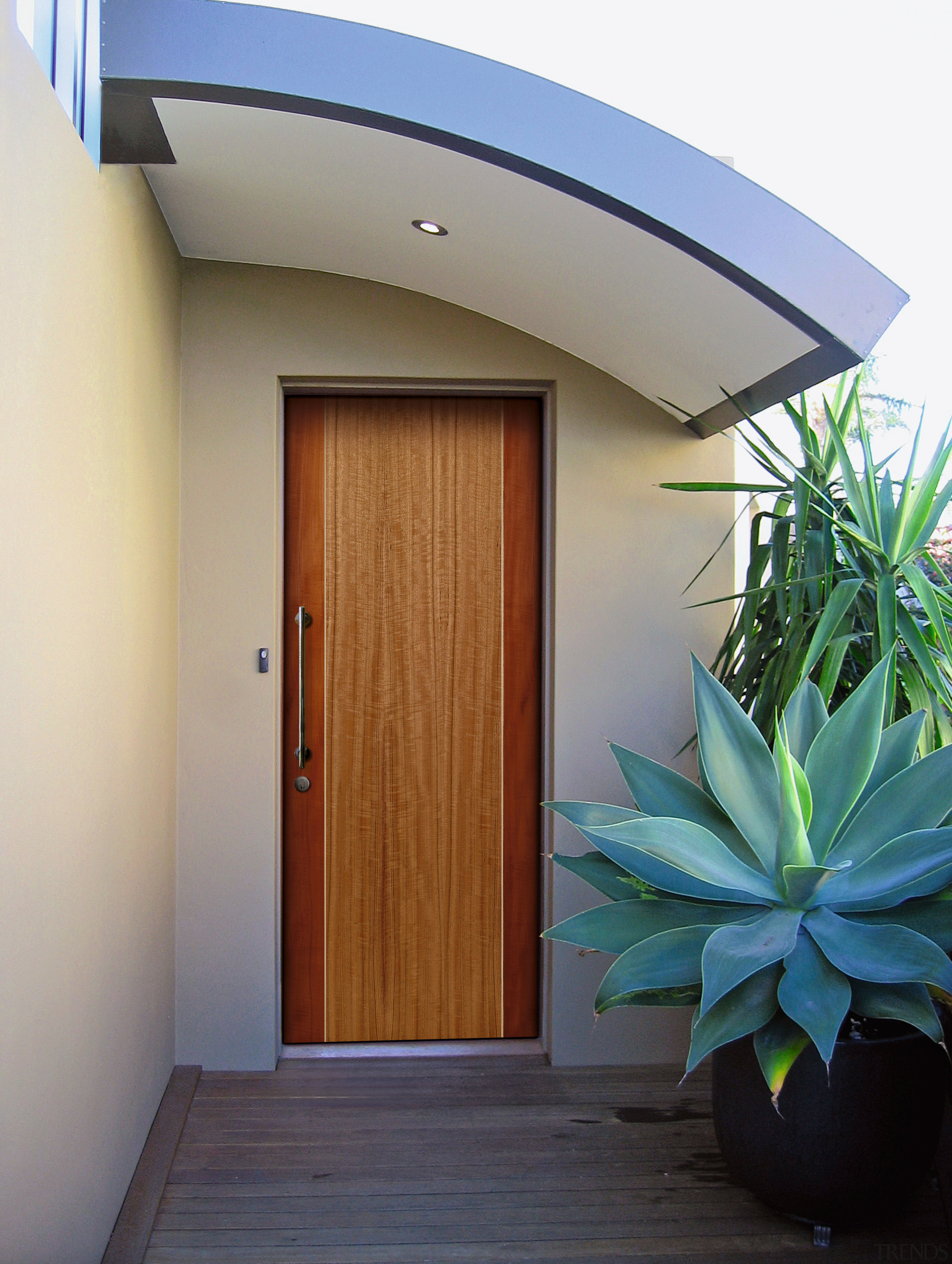 View of entranceway of home, with timber front architecture, door, home, house, real estate, gray