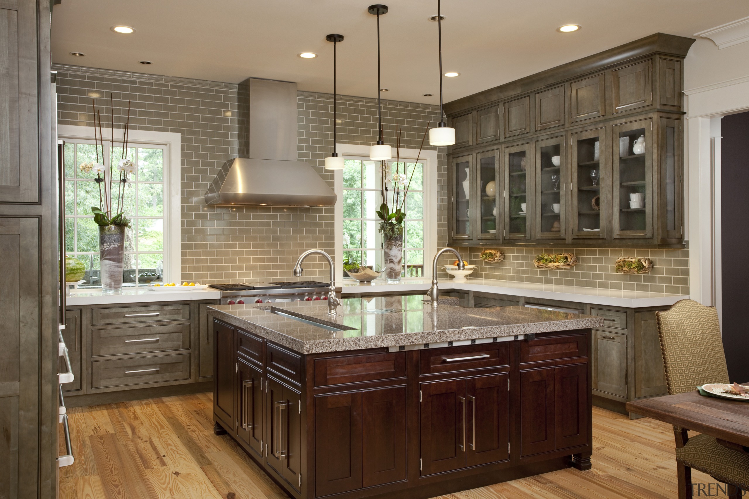 This kitchen was the overall winner of the cabinetry, countertop, cuisine classique, flooring, hardwood, interior design, kitchen, room, wood flooring, brown