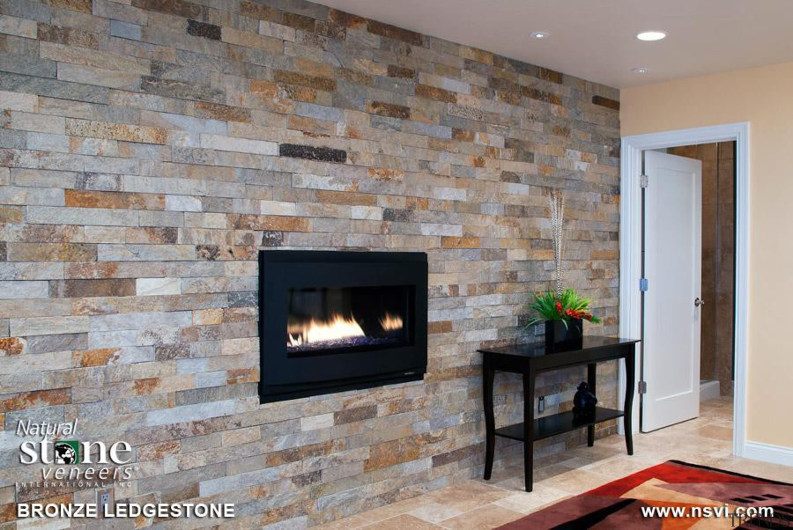 Dimensional Ledgestone Collection -Need to contact Natural Stone brick, fireplace, floor, flooring, hearth, interior design, living room, wall, wood burning stove, gray