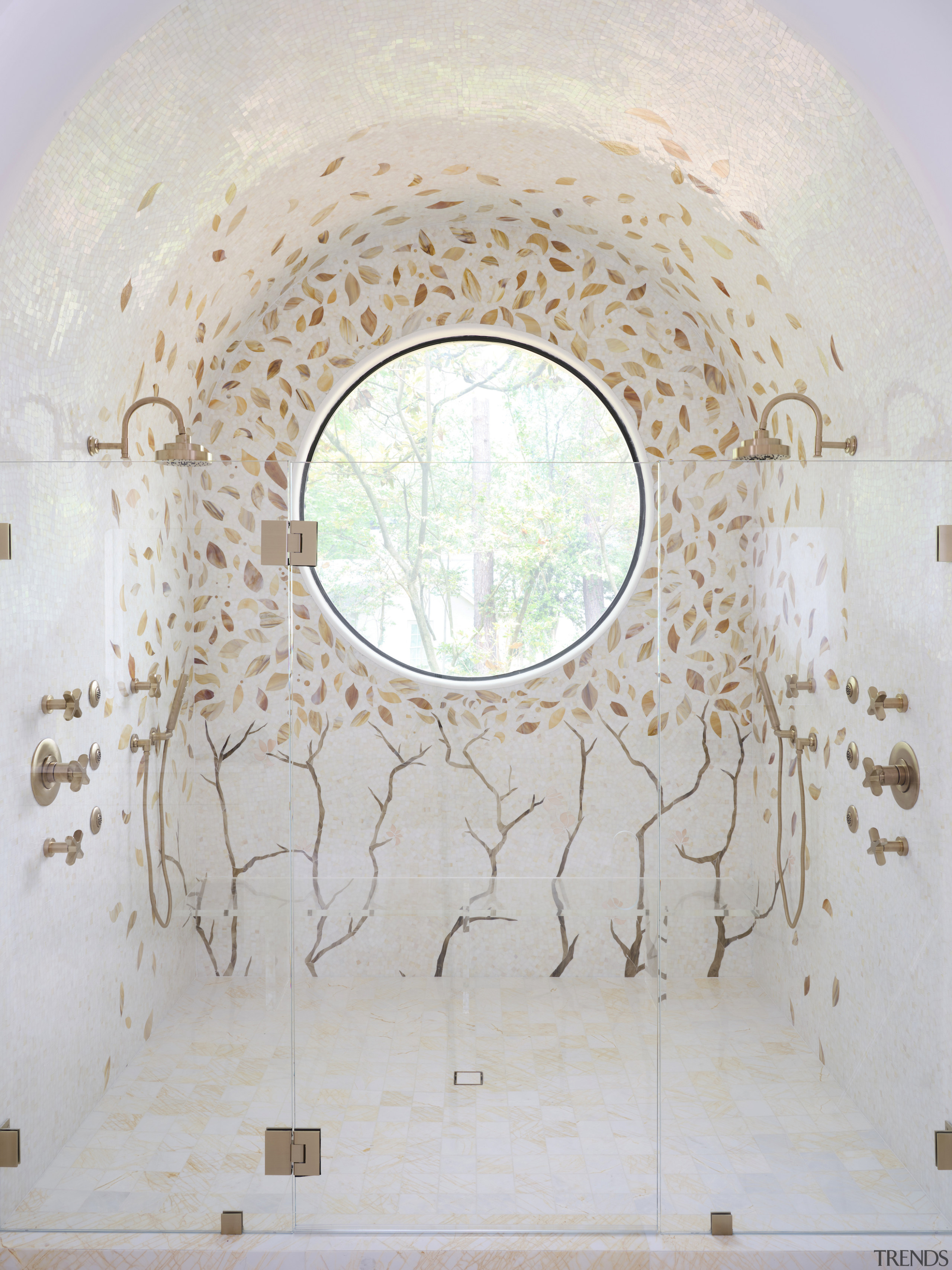 A custom-designed, hand-clipped glass mosaic featuring over 45,000 