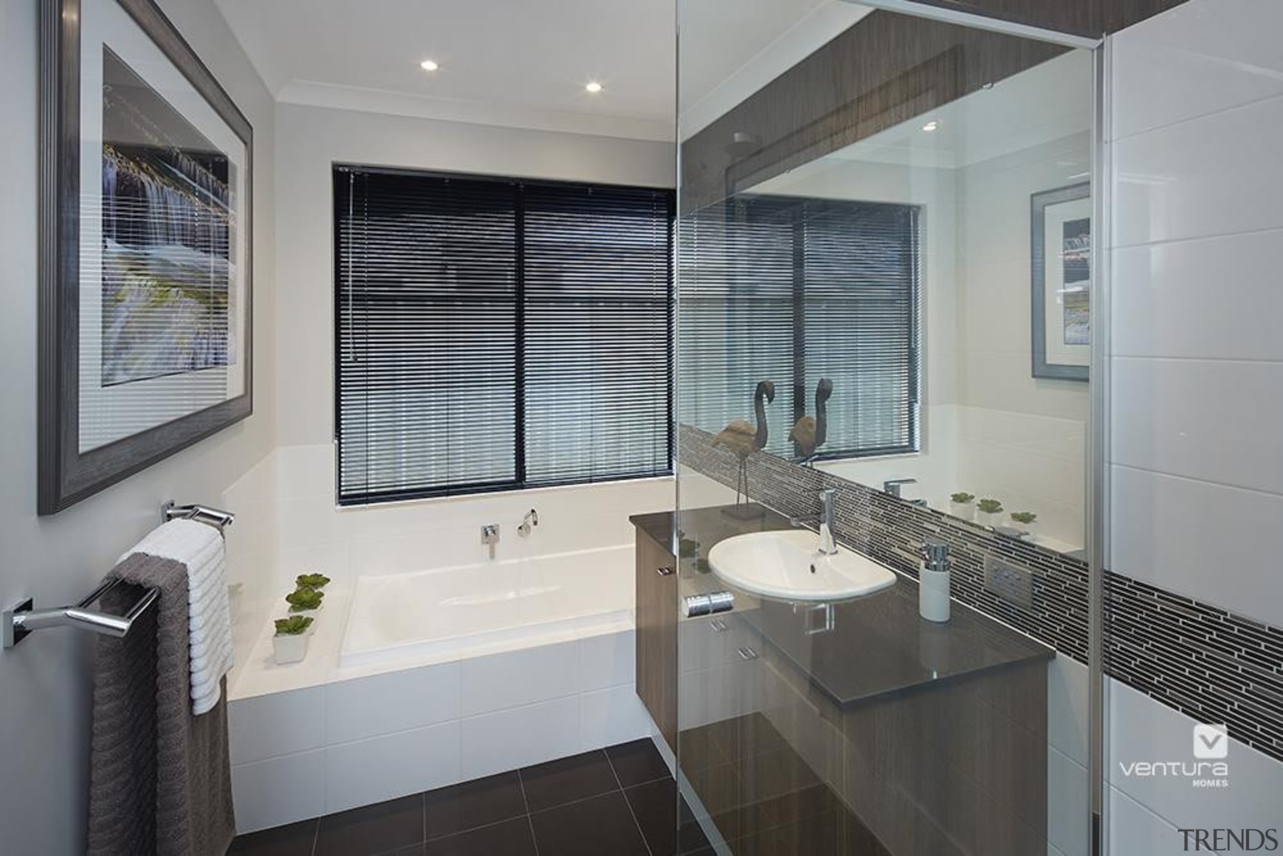 Bathroom design. - The Macquarie Display Home - architecture, bathroom, estate, interior design, property, real estate, room, window, gray